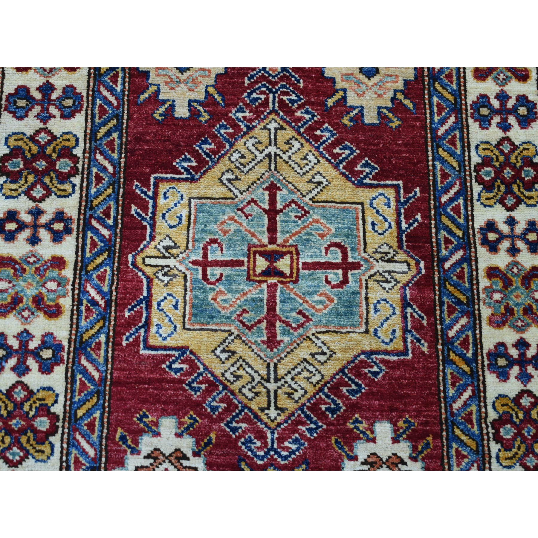 2-9 x20-3  Red Super Kazak Geometric Design XL Runner Pure Wool Hand-Knotted Oriental Rug 