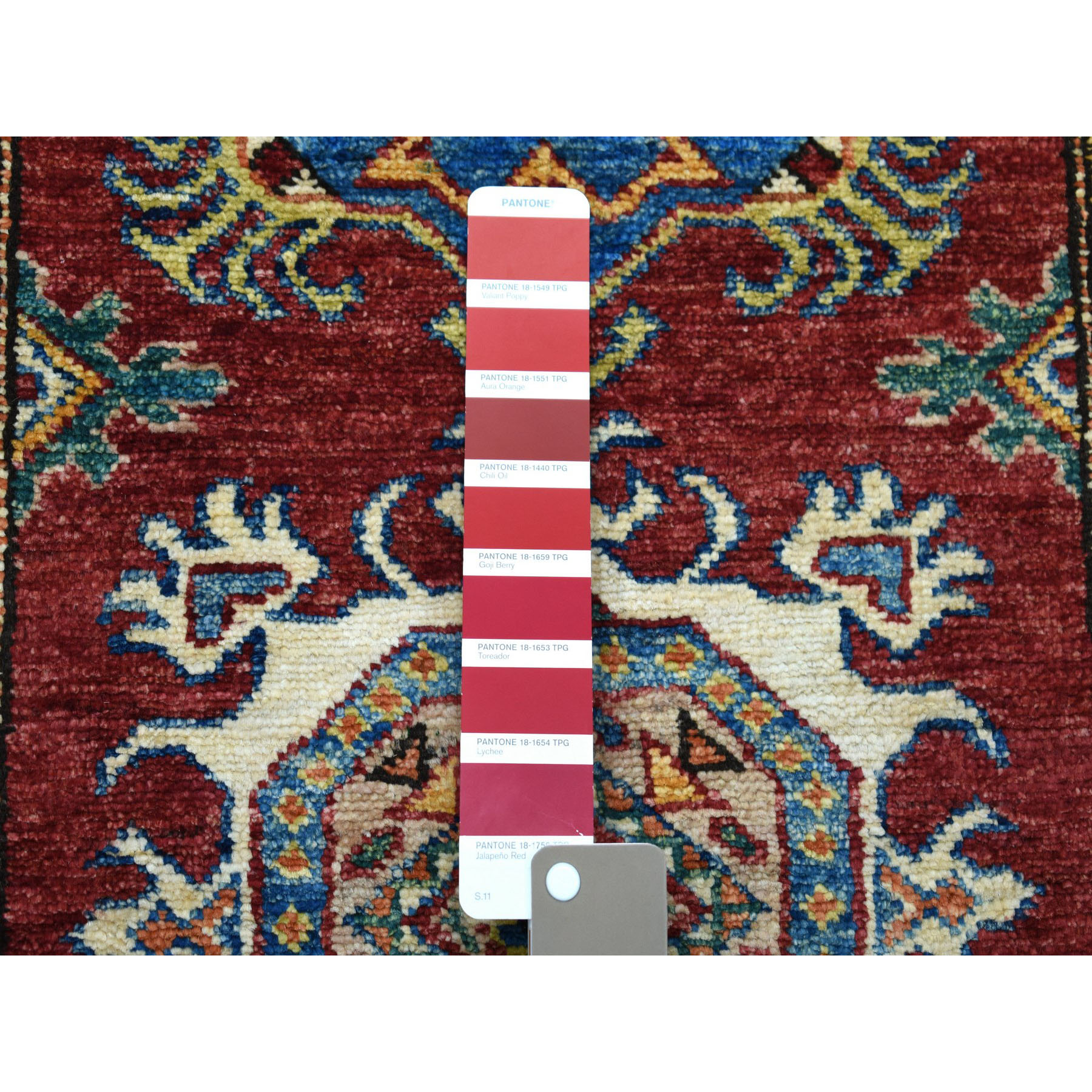 2-8 x19-5  Red Super Kazak Pure Wool Geometric Design XL Runner Hand-Knotted Oriental Rug 