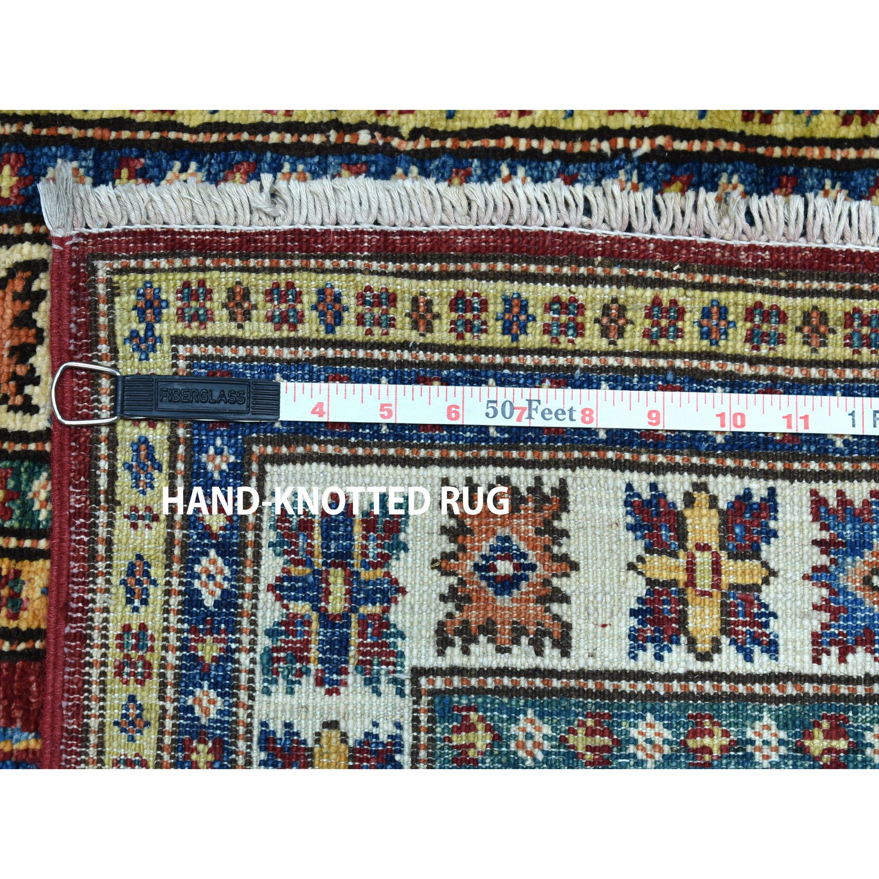2-8 x19-5  Red Super Kazak Pure Wool Geometric Design XL Runner Hand-Knotted Oriental Rug 