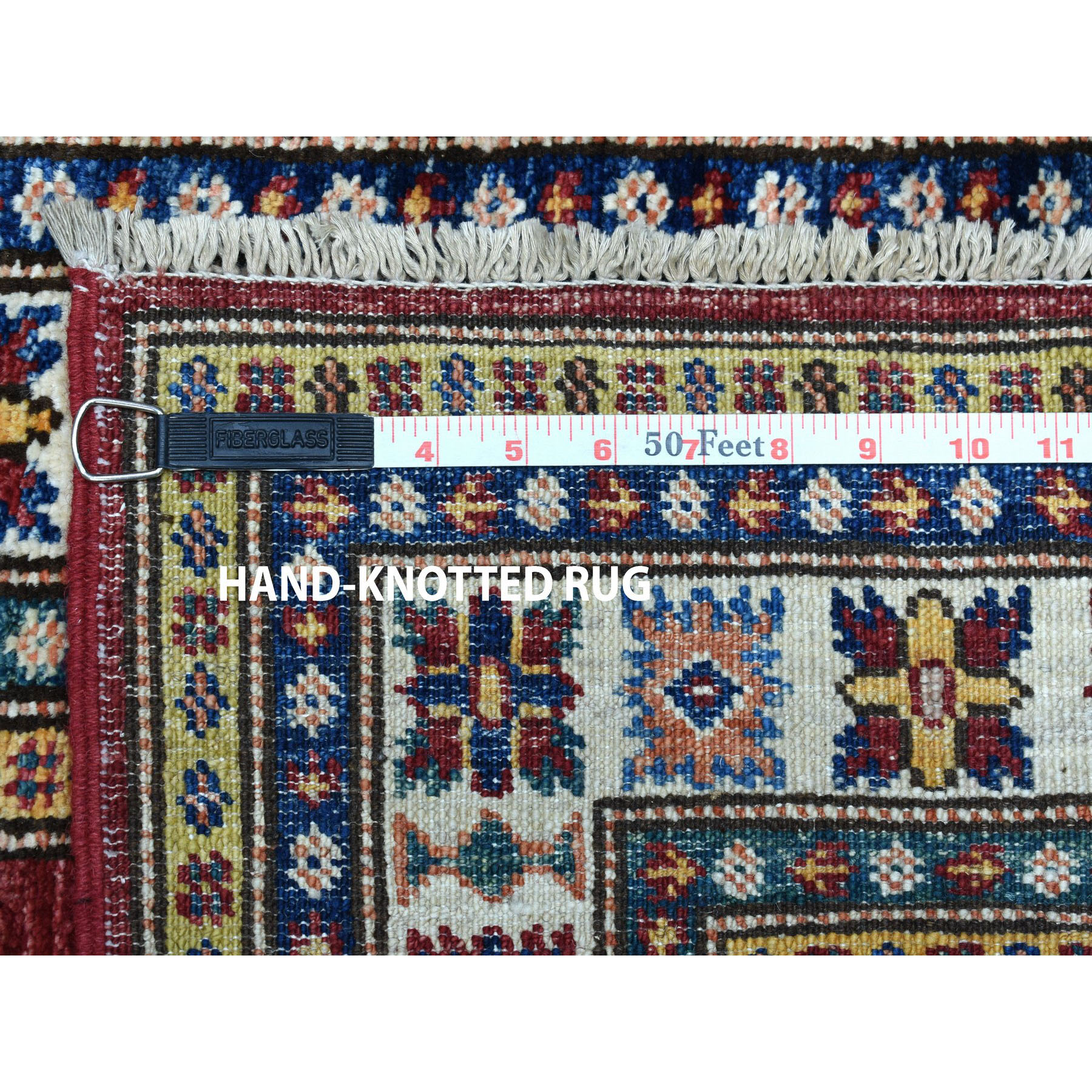 2-7 x20-1  Red Super Kazak Pure Wool Geometric Design XL Runner Hand-Knotted Oriental Rug 