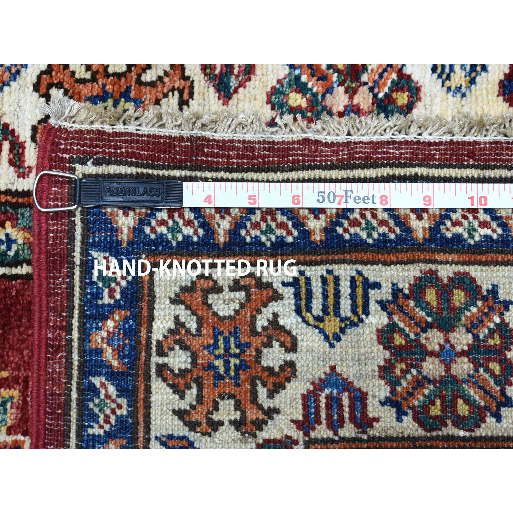2-8 x20-3  Red Super Kazak Pure Wool Geometric Design XL Runner Hand-Knotted Oriental Rug 