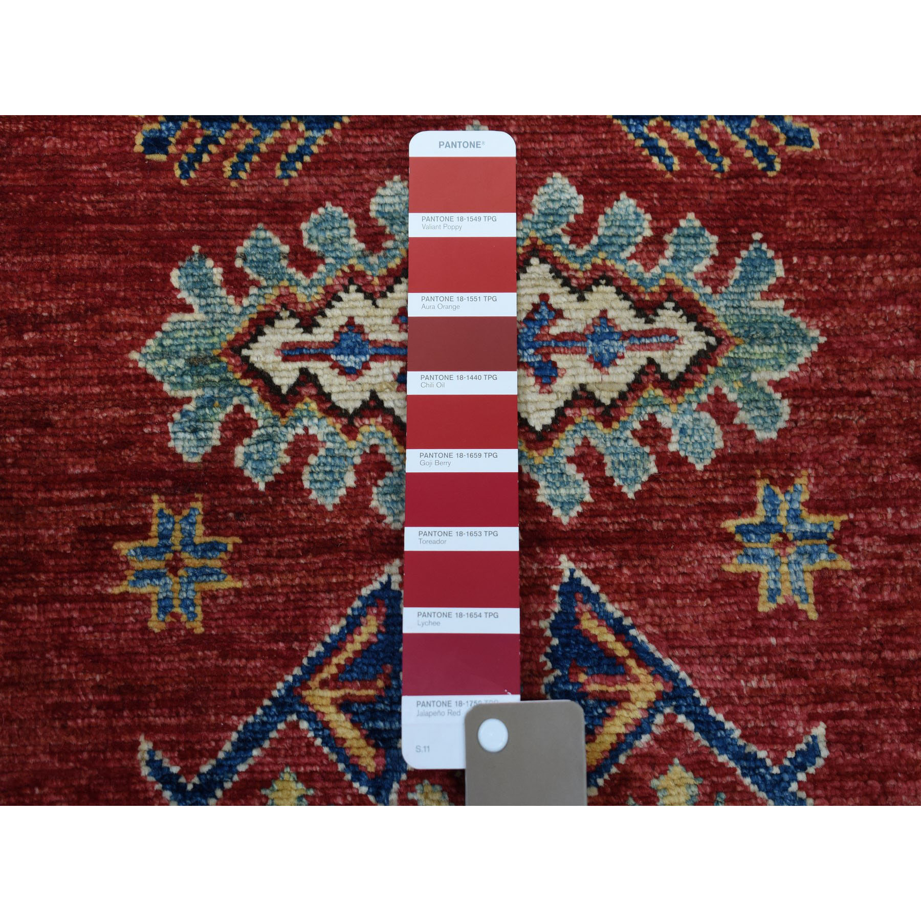 2-7 x19-9  Red Super Kazak Geometric Design XL Runner Pure Wool Hand-Knotted Oriental Rug 