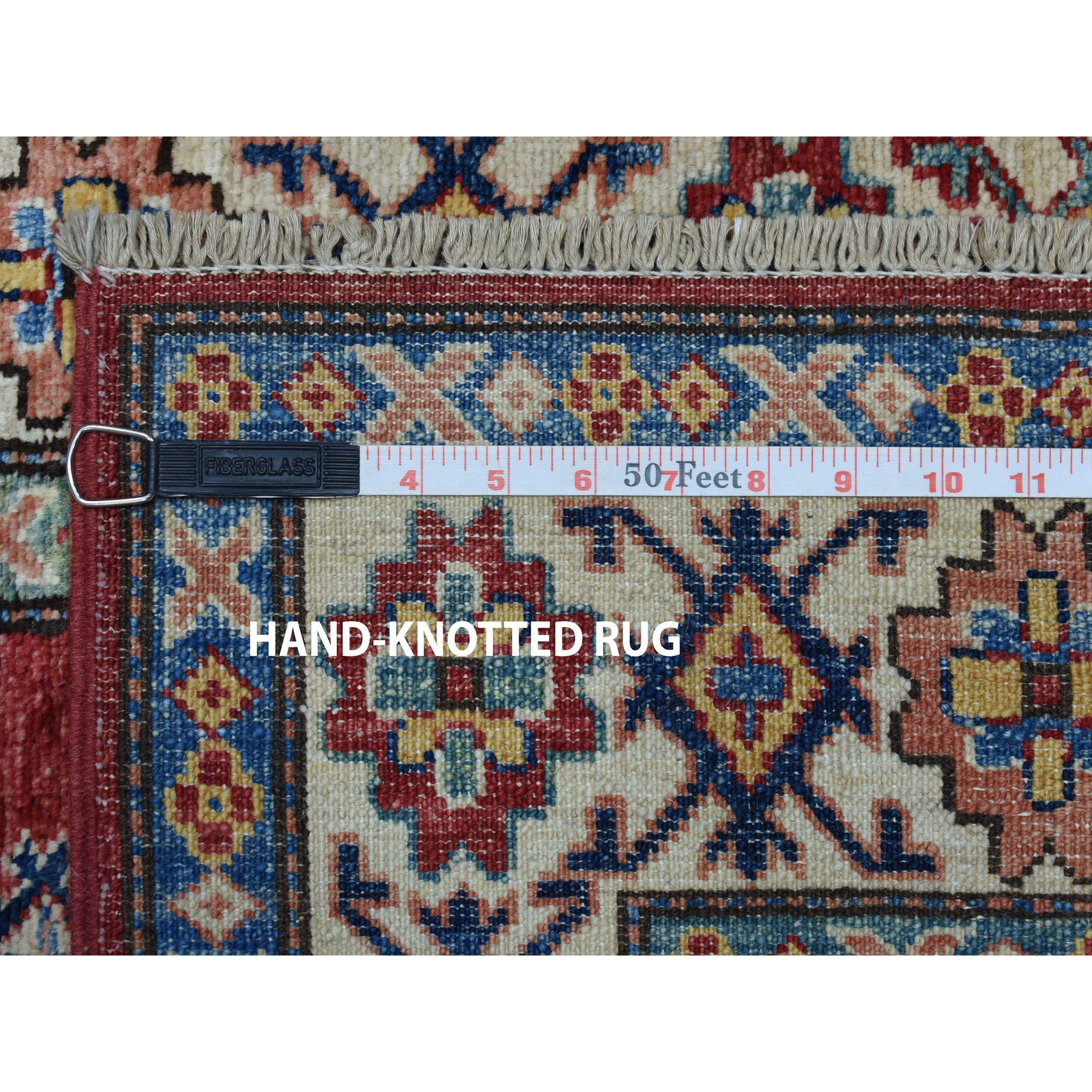 2-7 x19-9  Red Super Kazak Geometric Design XL Runner Pure Wool Hand-Knotted Oriental Rug 