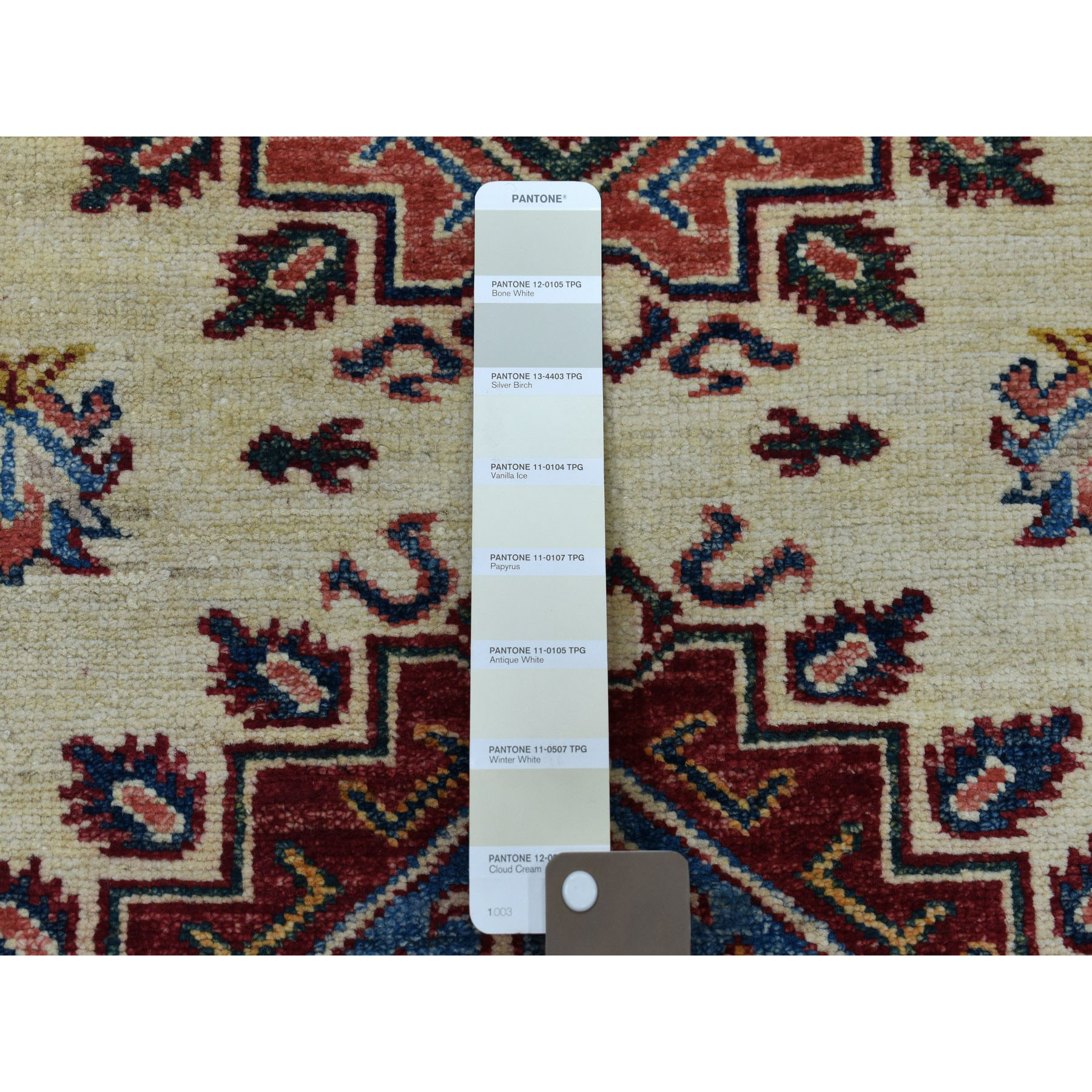 2-9 x19- Ivory Super Kazak Geometric Design XL Runner Pure Wool Hand-Knotted Oriental Rug 