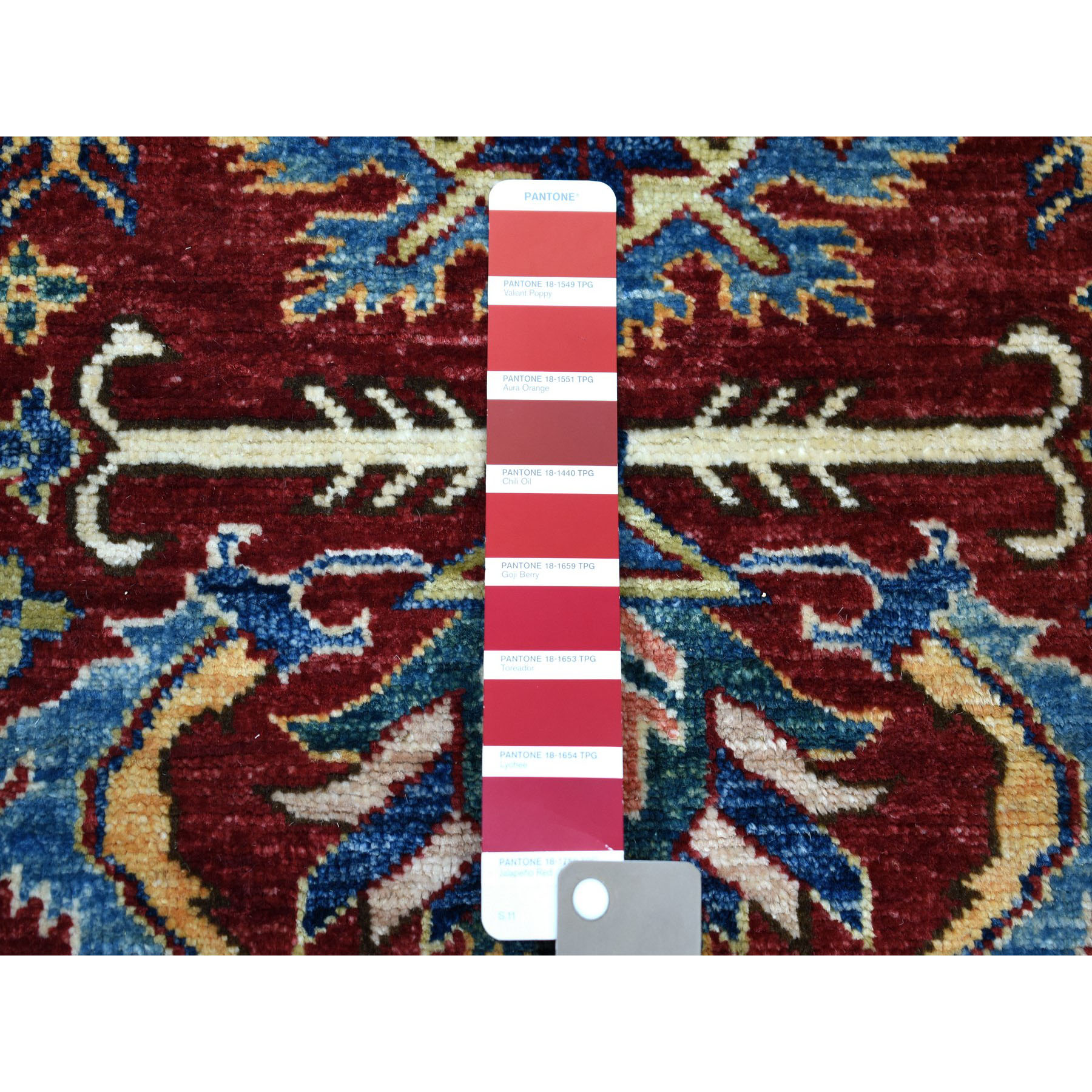 3-3 x5- Red Super Kazak Pure Wool Geometric Design Hand-Knotted Oriental Rug 