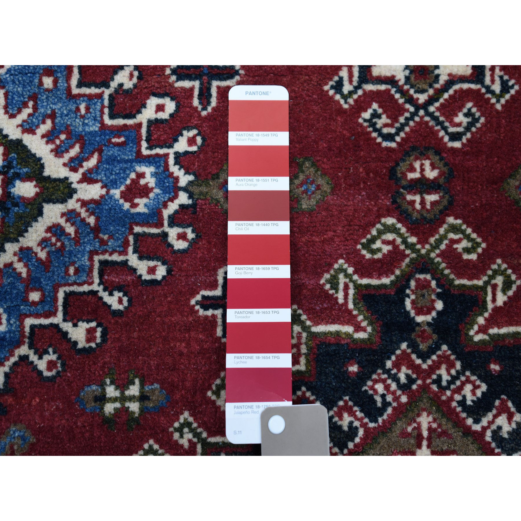 5-x6-10  Red Geometric Design Kazak Pure Wool Hand-Knotted Oriental Rug 