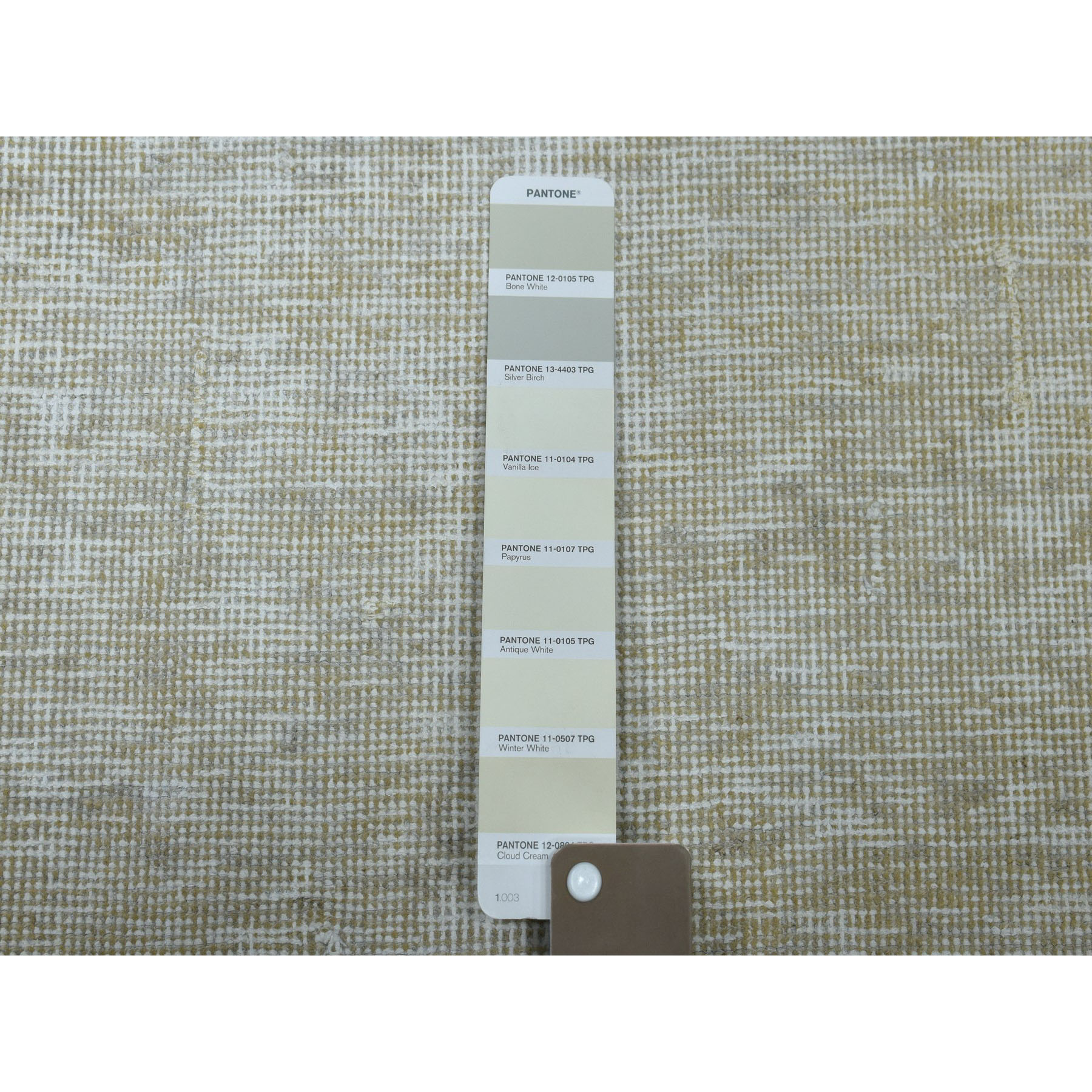 3'x9'4" Vintage White Wash Tabriz Worn Wool Runner Hand-Knotted Oriental Rug