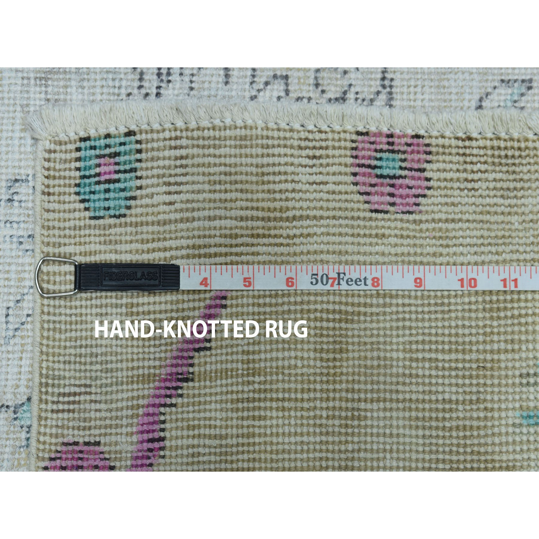 9-3 x11-7  Vintage White Wash Tabriz Worn Wool Hand-Knotted Oriental Rug 
