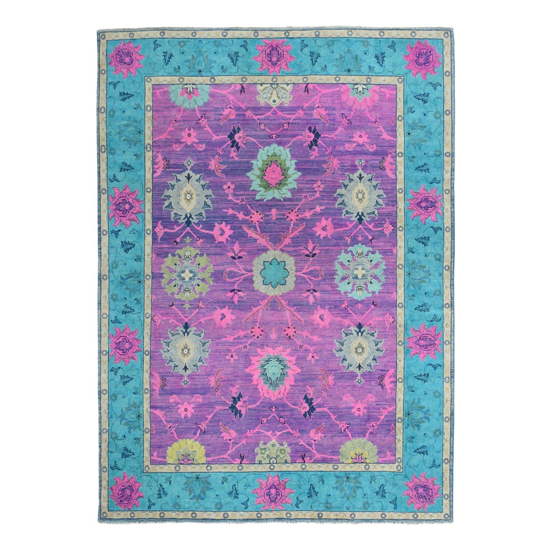 Caucasian Collection Hand Knotted Pink Rug No: 1101542