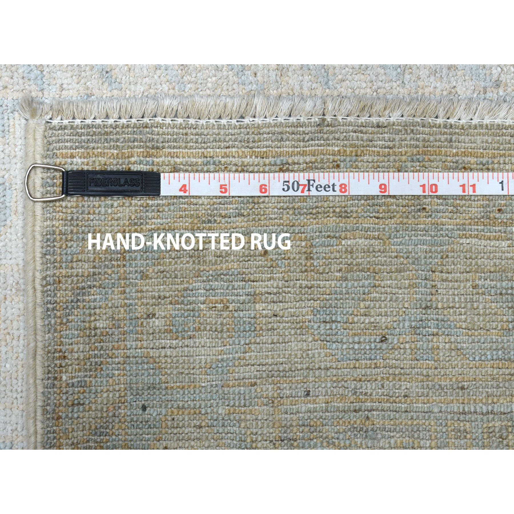 2-7 x13-7  White Wash Peshawar Pure Wool Hand-Knotted Oriental Runner Rug 