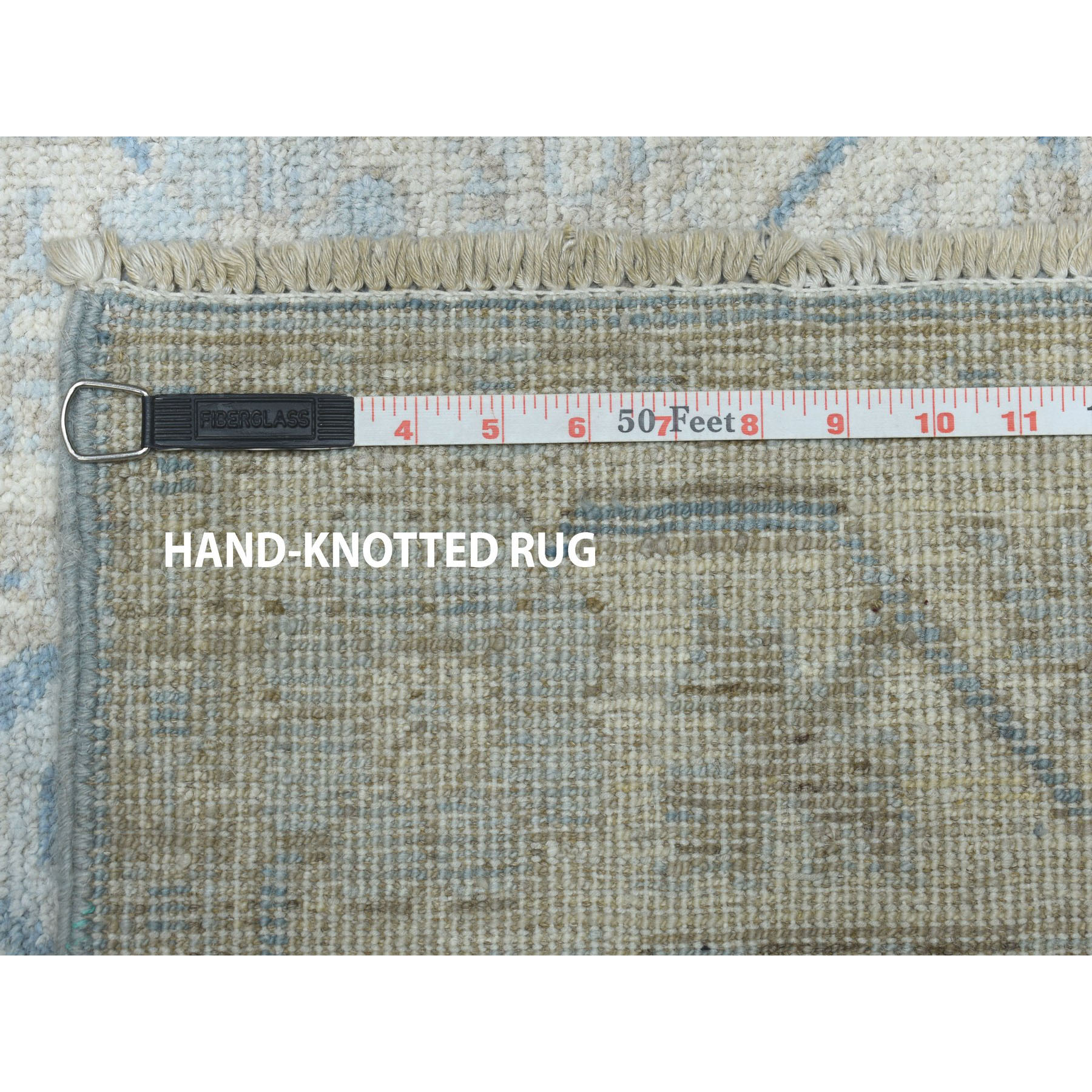 2-9 x11-8  White Wash Peshawar Pure Wool Hand-Knotted Oriental Runner Rug 