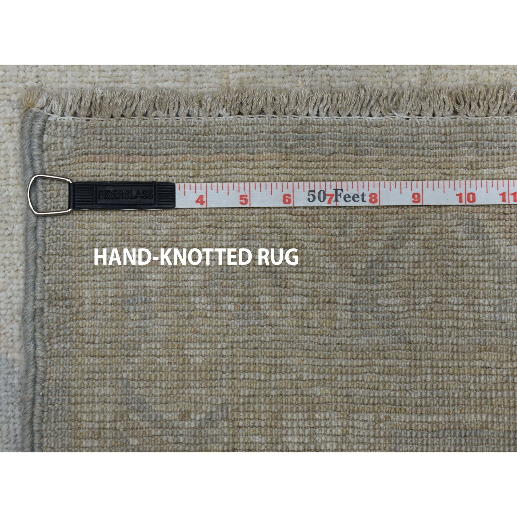 2-4 x15-2  White Wash Peshawar Pure Wool Hand-Knotted Oriental XL Runner Rug 