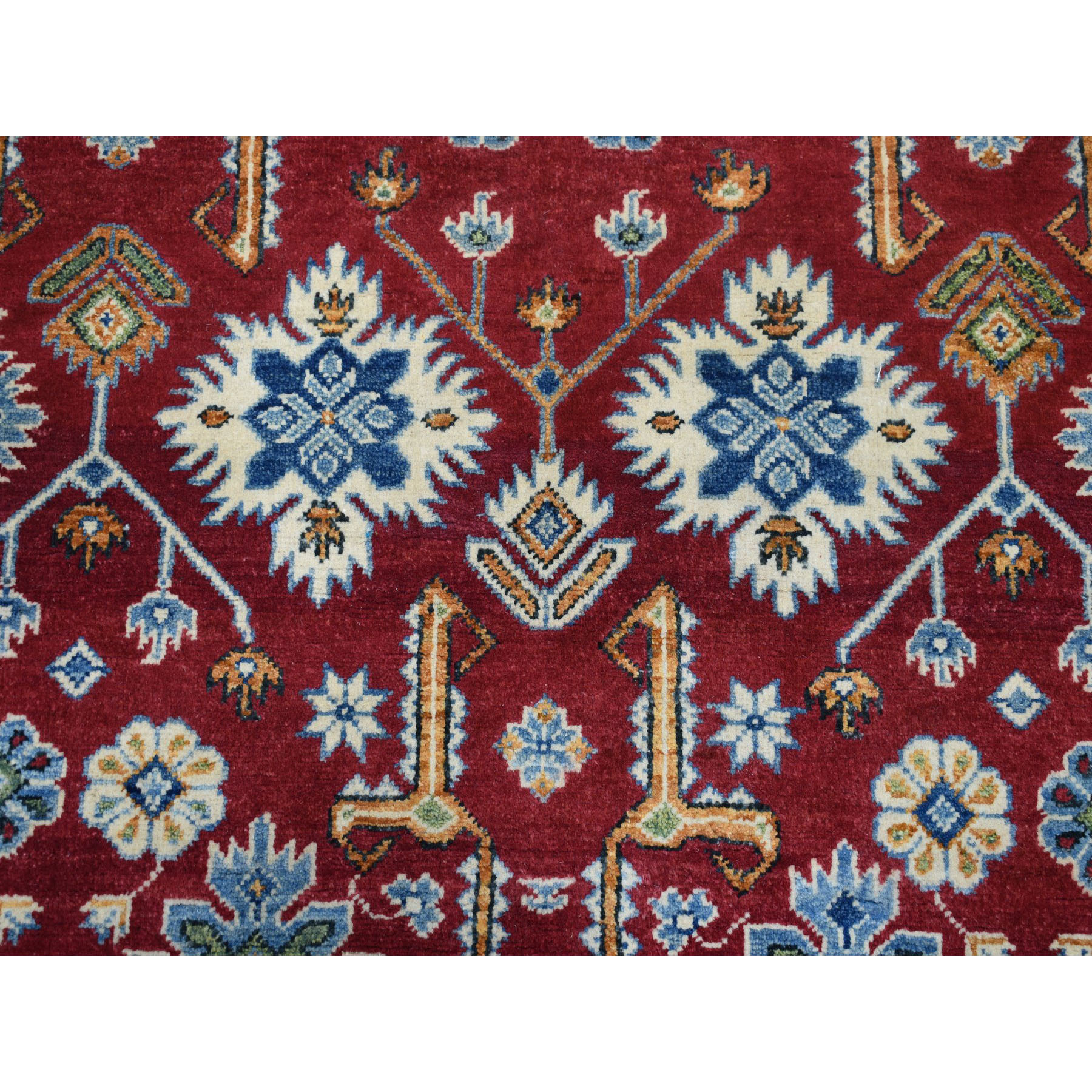 8-2 x9-8  Red Kazak Geometric Design Pure Wool Hand-Knotted Oriental Rug 