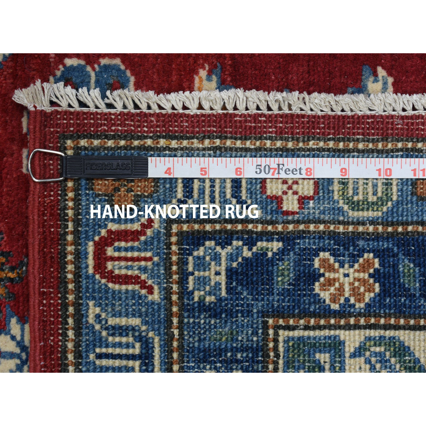 8-2 x9-8  Red Kazak Geometric Design Pure Wool Hand-Knotted Oriental Rug 