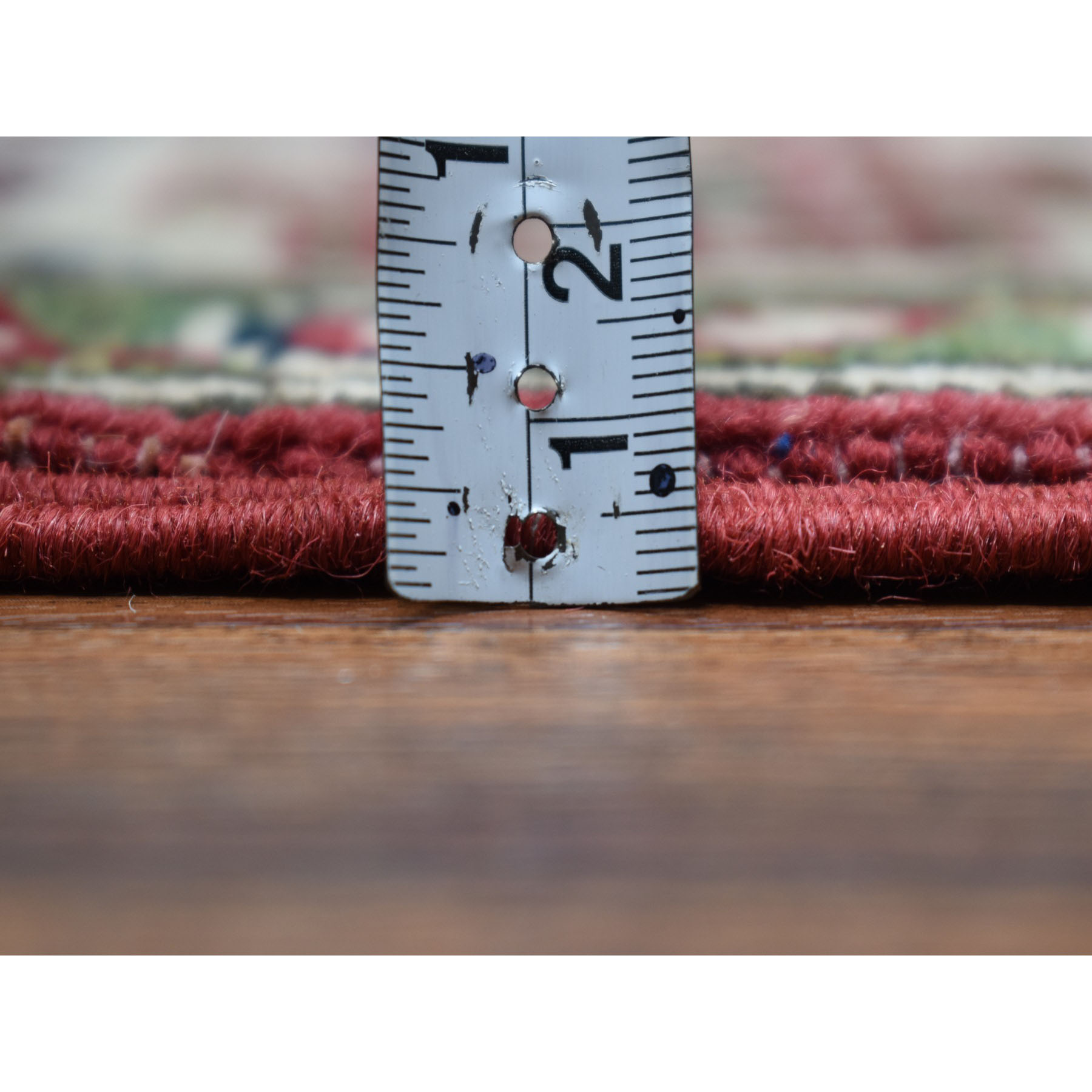3-4 x4-10  Red Geometric Design Kazak Pure Wool Hand-Knotted Oriental Rug 