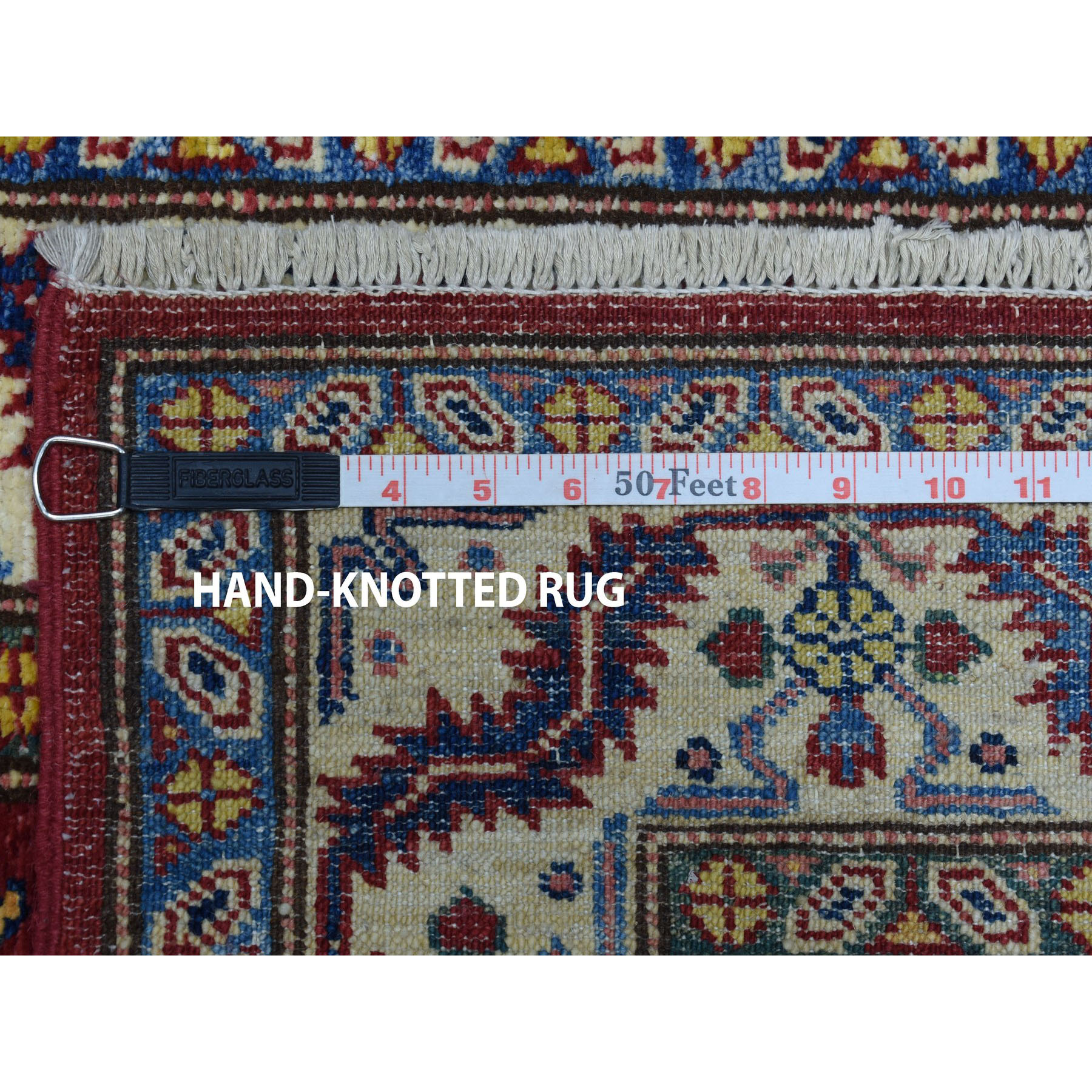 2-6 x19-8  Red Super Kazak Geometric Design XL Runner Pure Wool Hand-Knotted Oriental Rug 