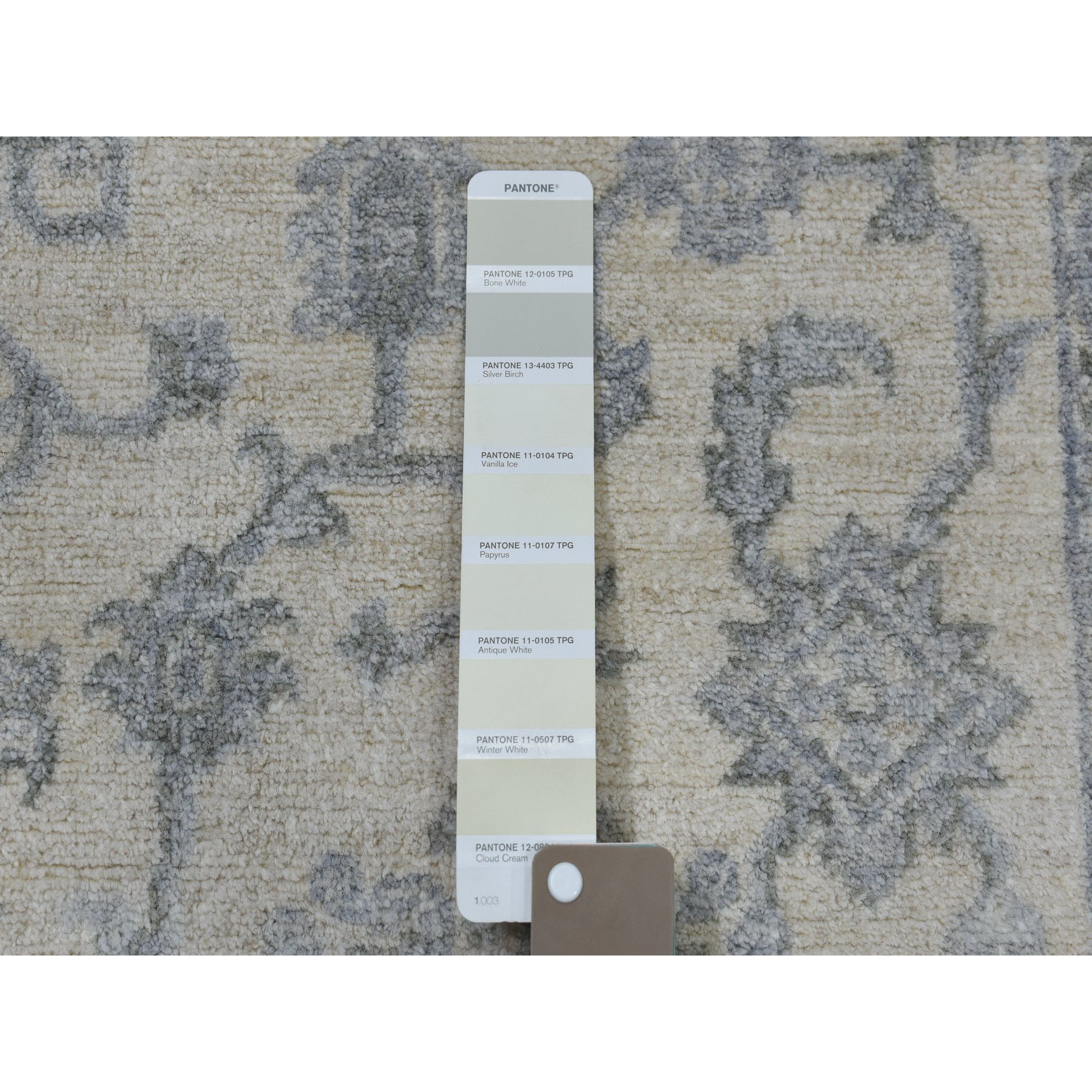4-x6- White Wash Peshawar Pure Wool Hand-Knotted Oriental Rug 