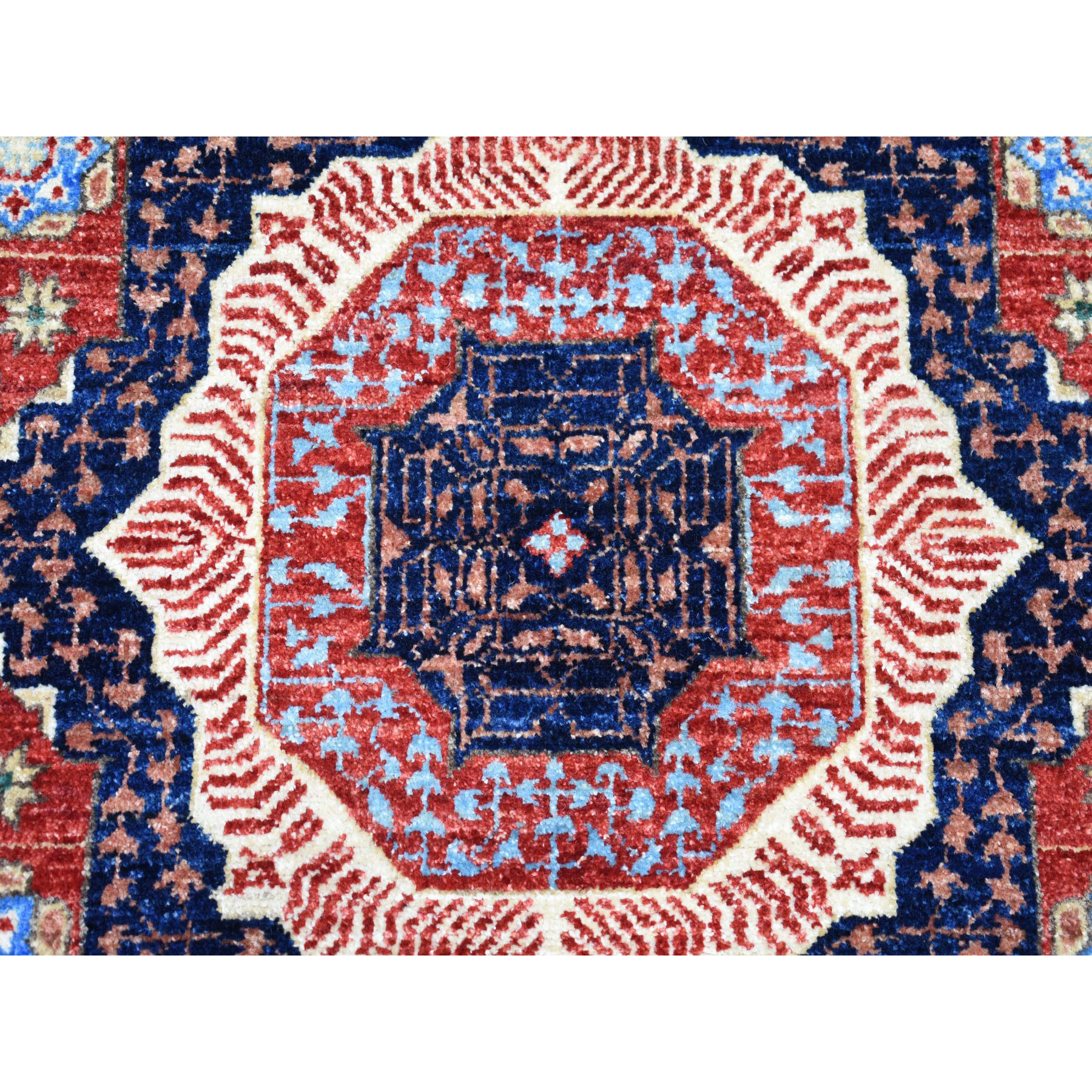 2-7 x9-10  Colorful Peshawar Mamluk Design Pure Wool Runner Hand-Knotted Oriental Rug 