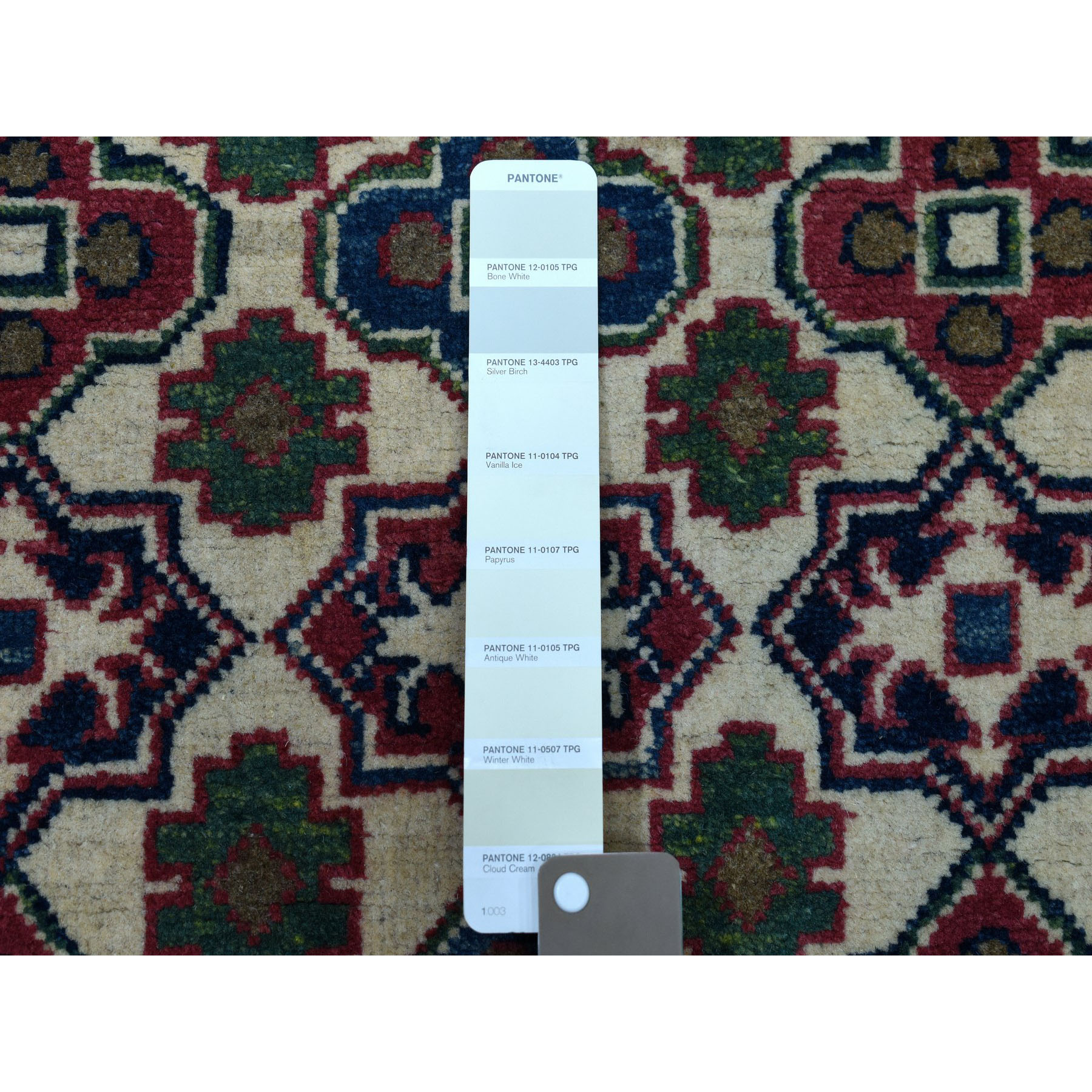 2-9 x9-8  Ivory Geometric Design Kazak Runner Pure Wool Hand-Knotted Oriental Rug 