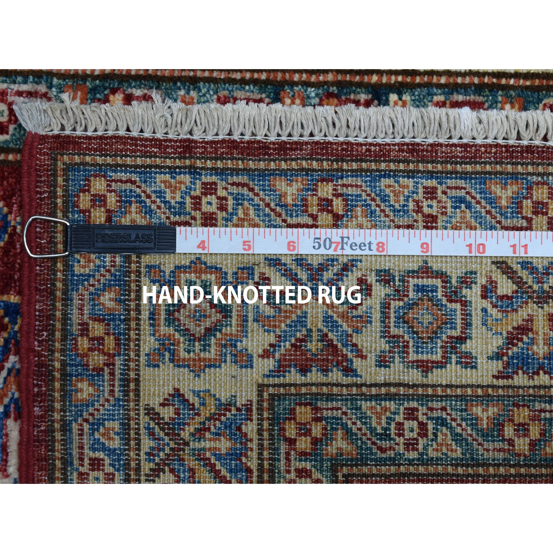 2-6 x4- Red Super Kazak Pure Wool Geometric Design Hand-Knotted Oriental Rug 