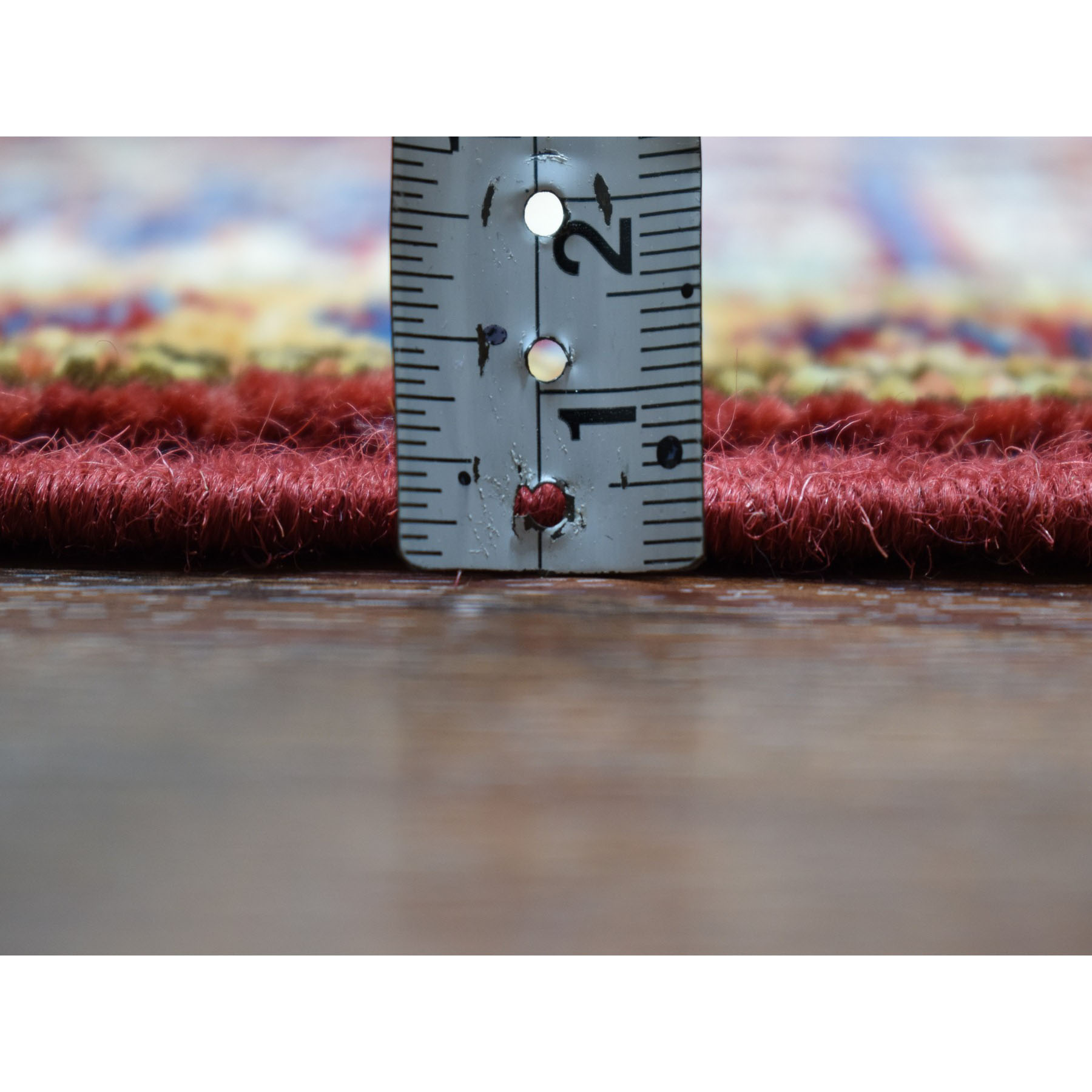 1-10 x3- Red Super Kazak Pure Wool Geometric Design Hand-Knotted Oriental Rug 