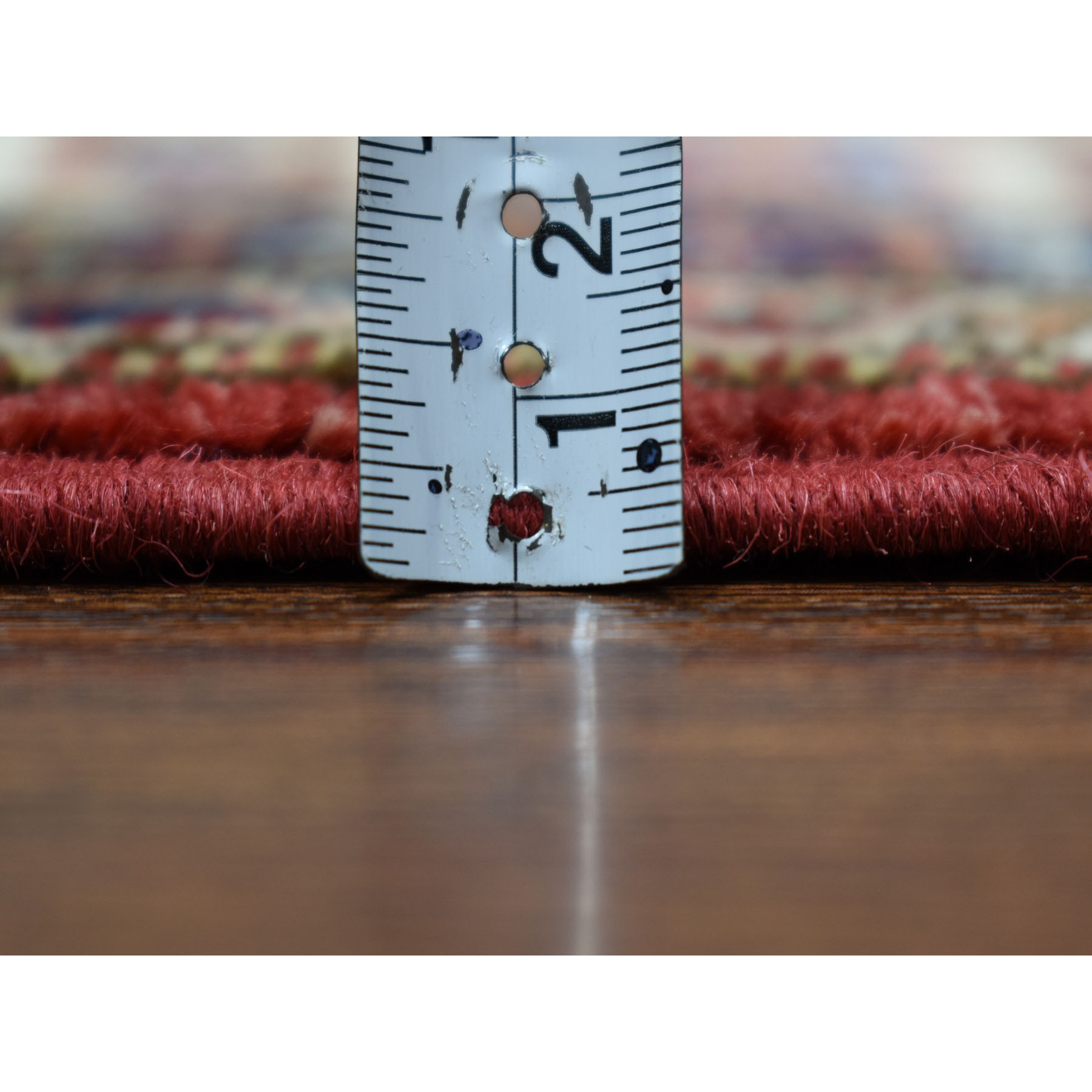 3-3 x4-9  Red Super Kazak Pure Wool Geometric Design Hand-Knotted Oriental Rug 