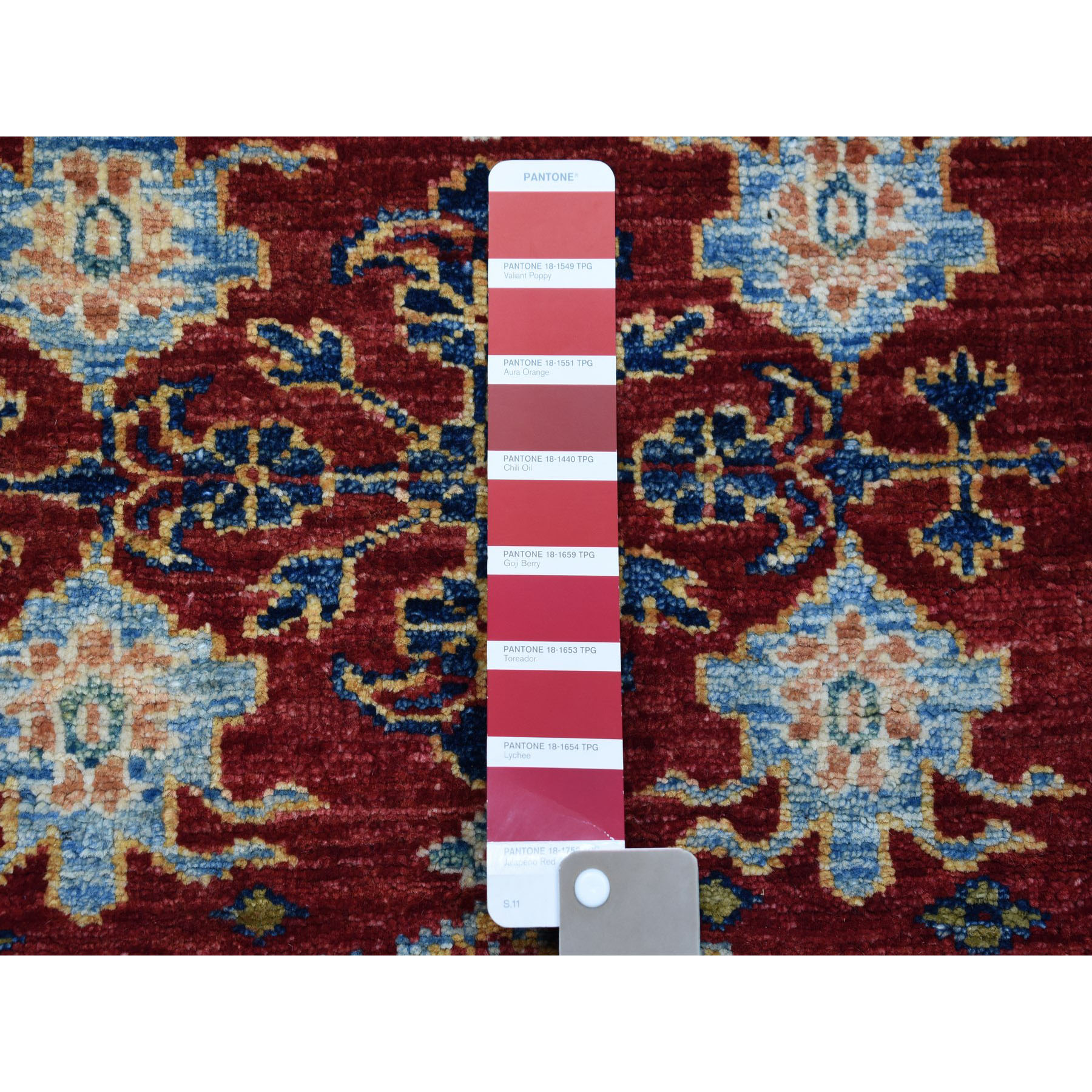 2-8 x3-6  Red Super Kazak Pure Wool Geometric Design Hand-Knotted Oriental Rug 