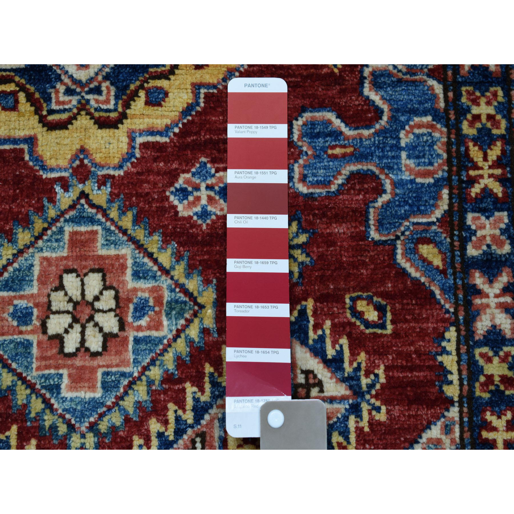 2-9 x4- Red Super Kazak Geometric Design Pure Wool Hand-Knotted Oriental Rug 