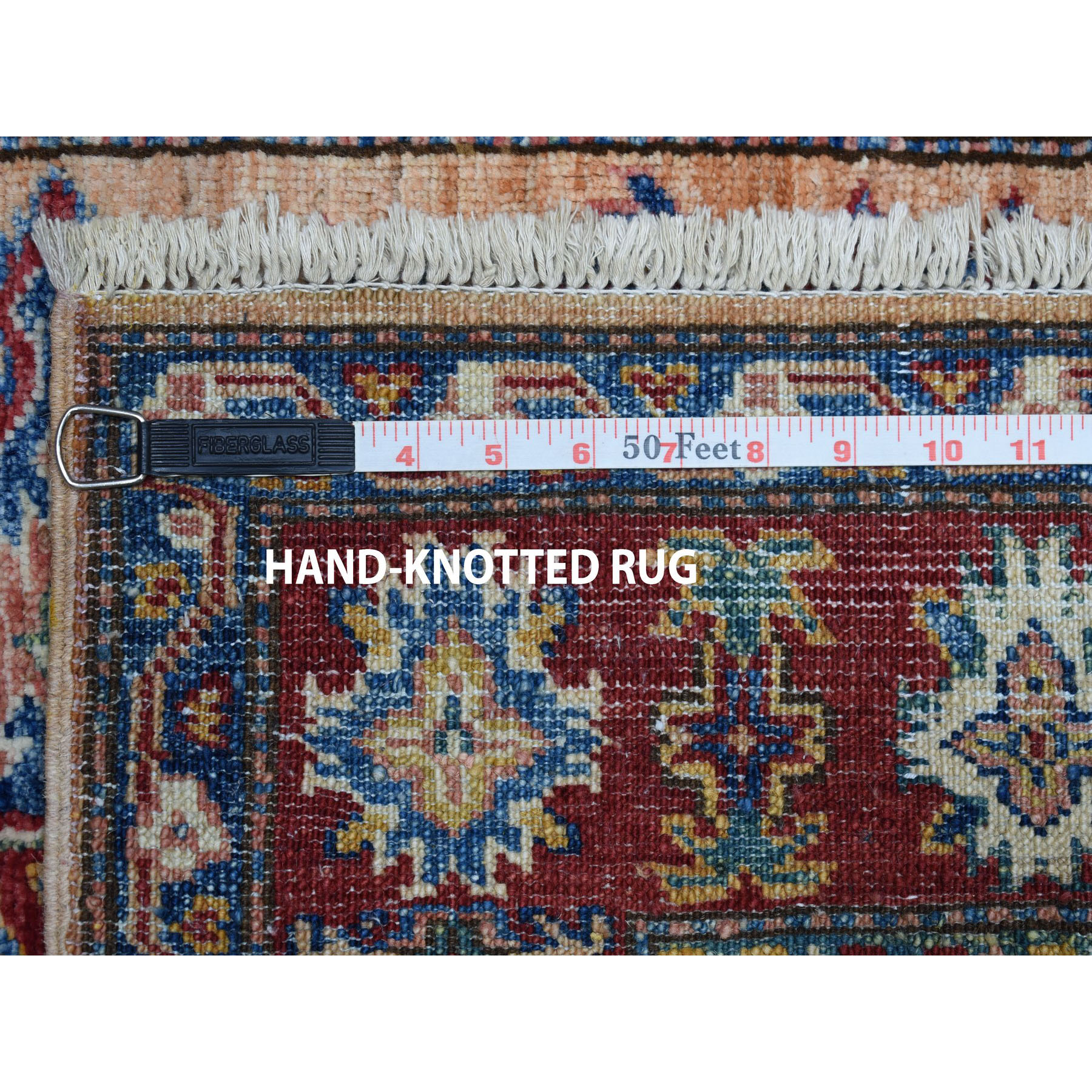 2-10 x4- Super Kazak Pure Wool Geometric Design Hand-Knotted Oriental Rug 