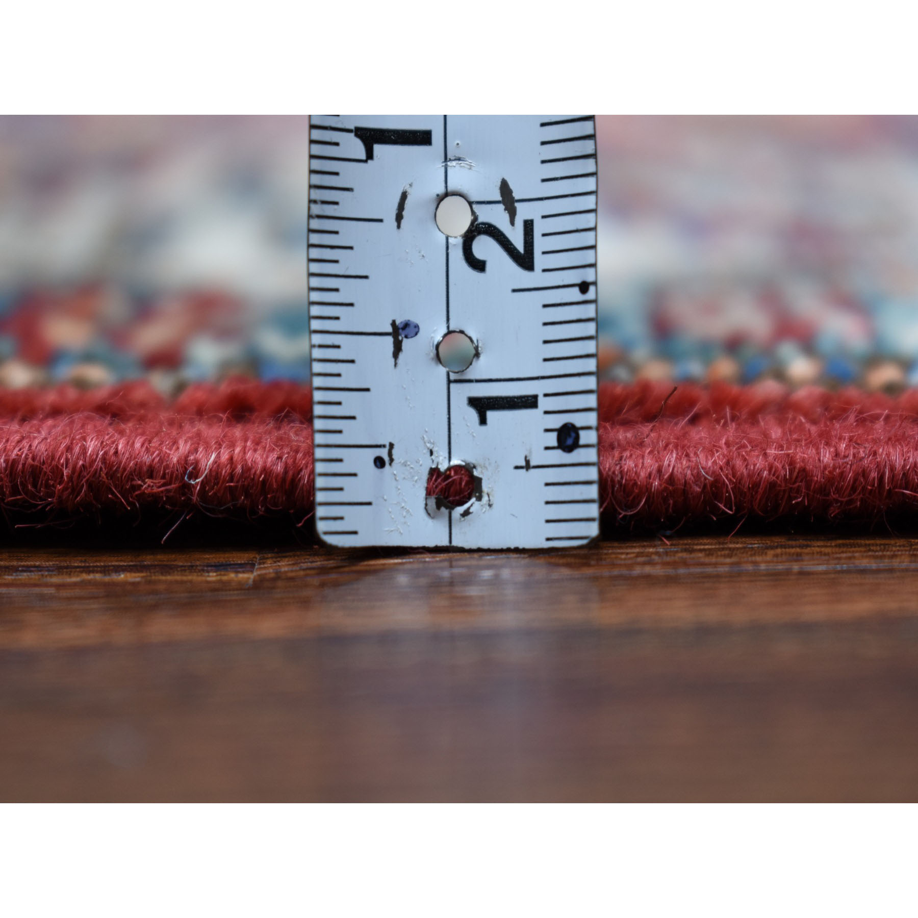 2-x6-3  Red Super Kazak Pure Wool Geometric Design Hand-Knotted Runner Oriental Rug 