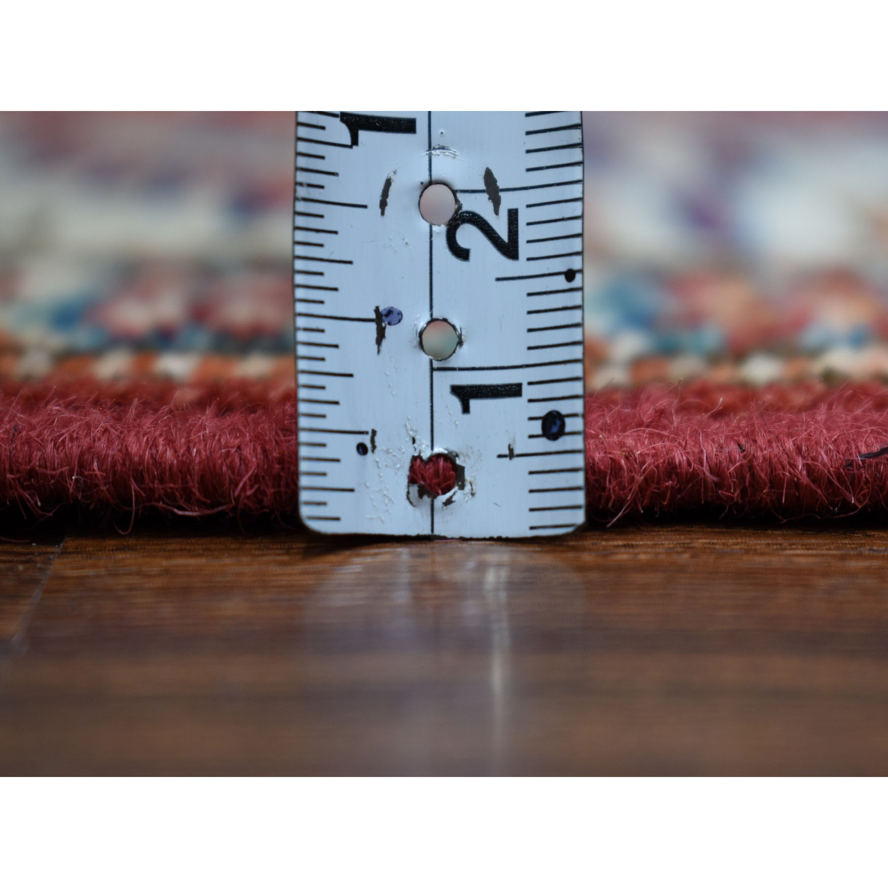 1-10 x6-4   Red Super Kazak Pure Wool Geometric Design Hand-Knotted Runner Oriental Rug 