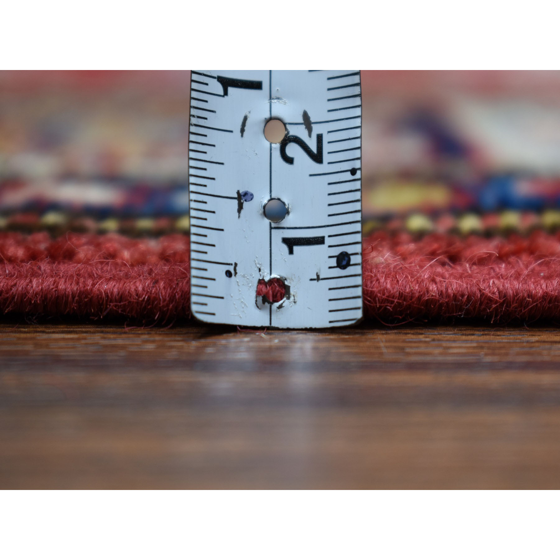 3-2 x5- Red Super Kazak Pure Wool Geometric Design Hand-Knotted Oriental Rug 