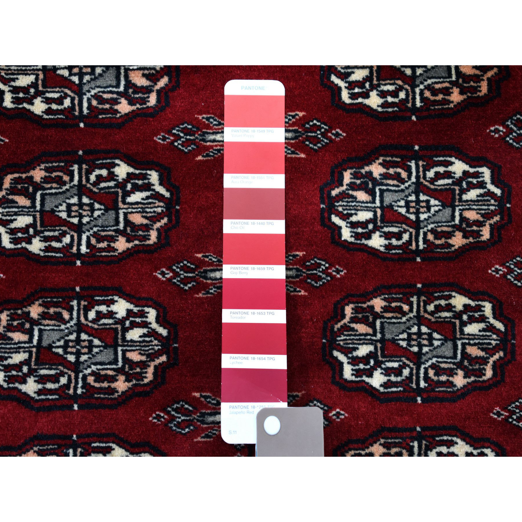 3-1 x5- Red Super Fine Bokara Elephant Feet Design Hand-Knotted Oriental Rug 