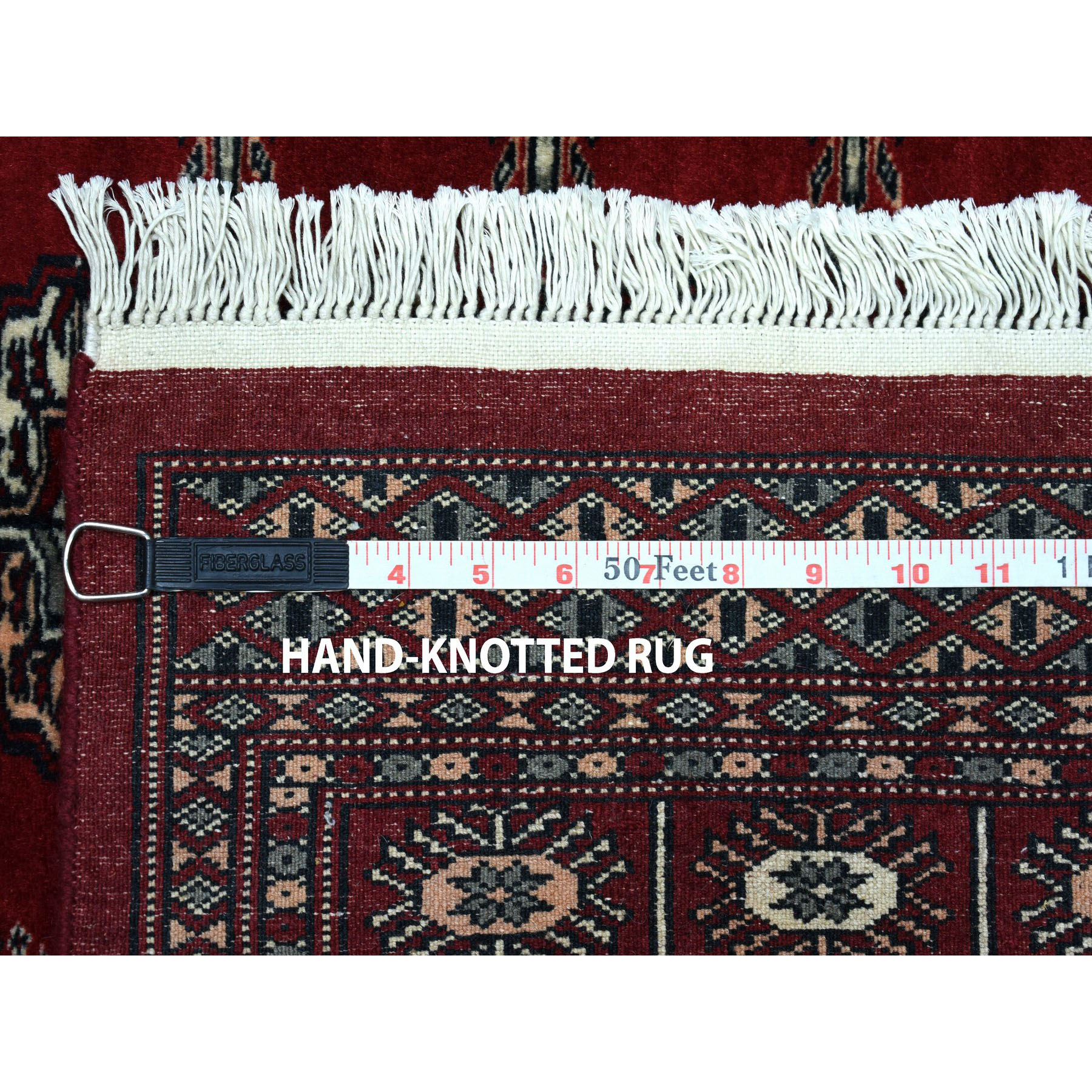 3-1 x5- Red Super Fine Bokara Elephant Feet Design Hand-Knotted Oriental Rug 