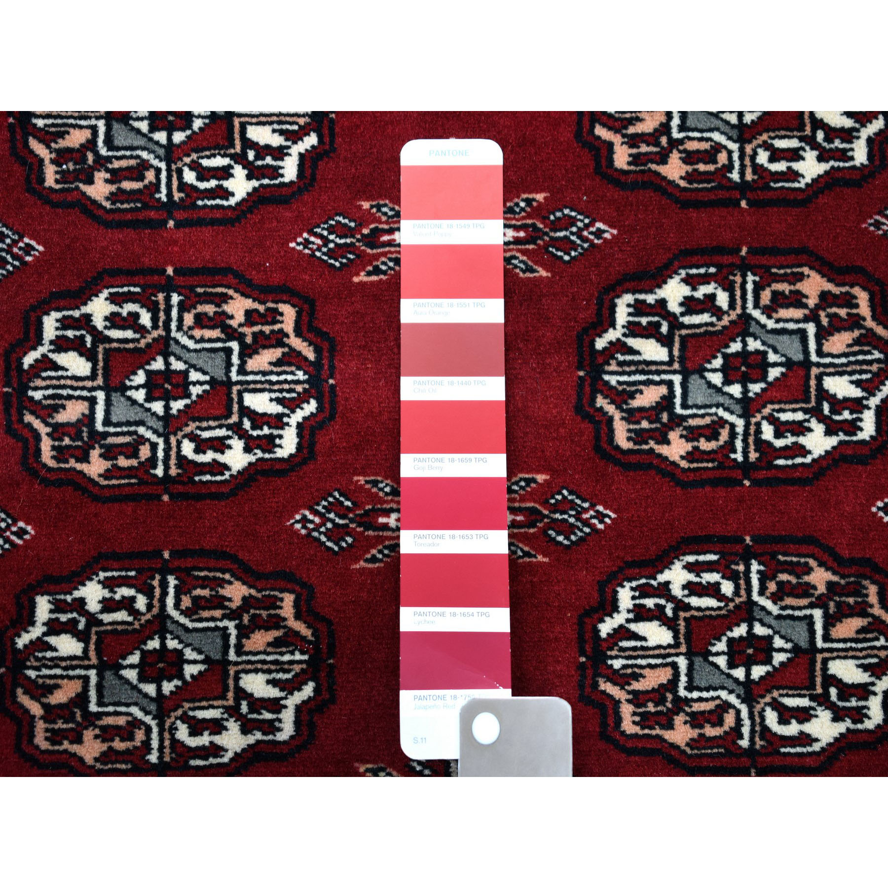 3-x5-3  Red Super Fine Bokara Elephant Feet Design Hand-Knotted Oriental Rug 
