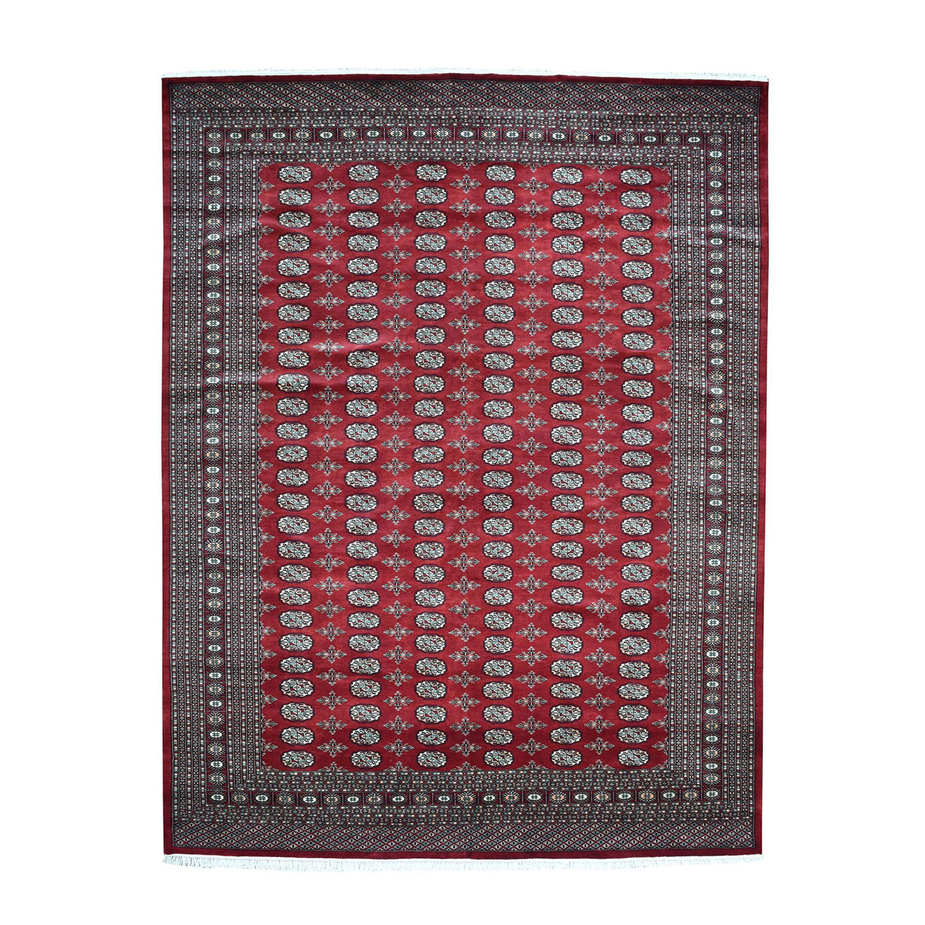 8-1 x10-3  Red Super Fine Bokara Elephant Feet Design Hand Knotted Oriental Rug 