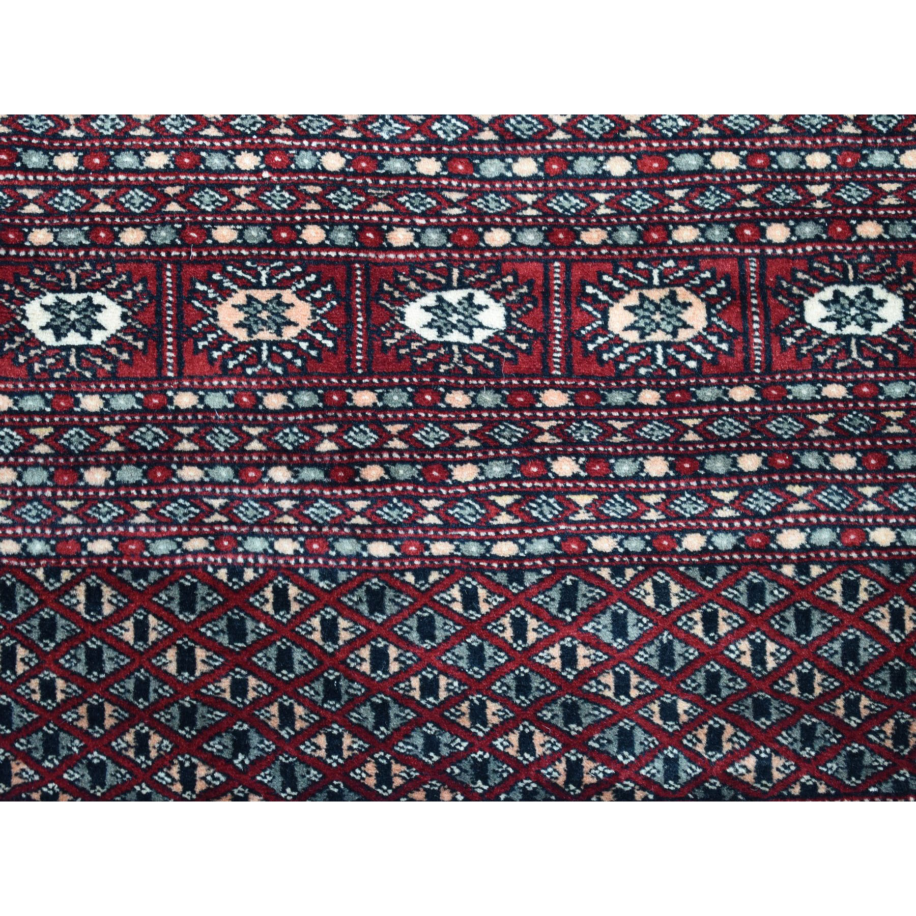 8-1 x10-3  Red Super Fine Bokara Elephant Feet Design Hand Knotted Oriental Rug 