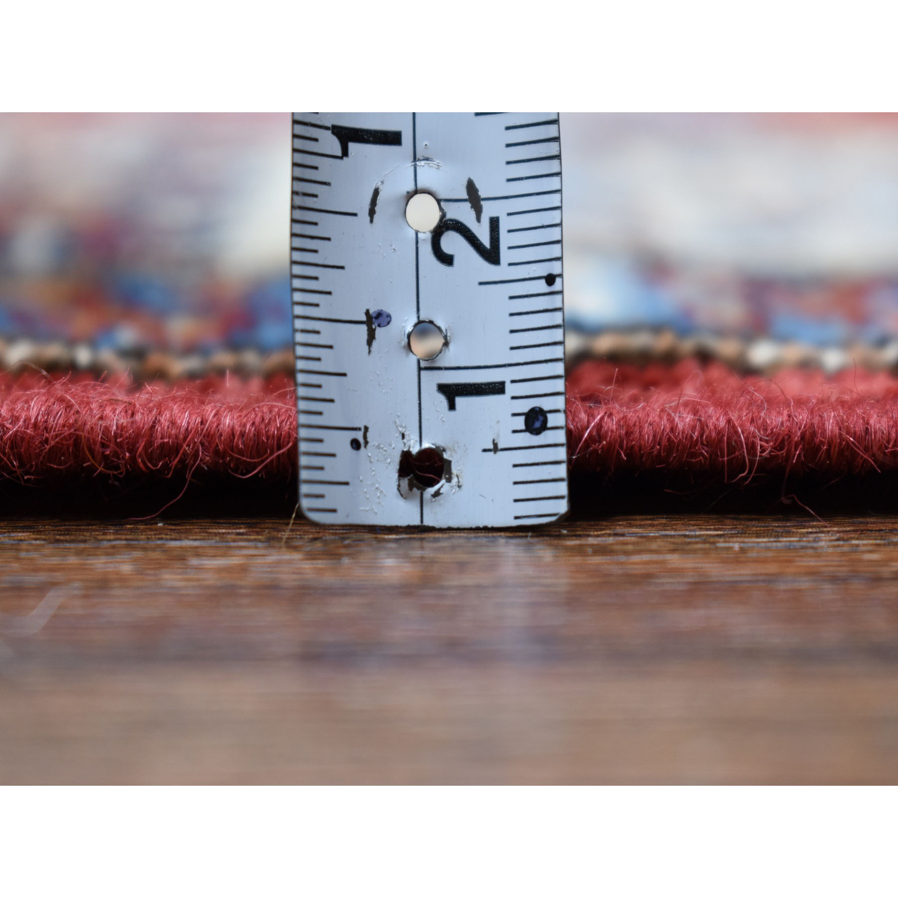 2-7 x3-9  Red Super Kazak Pure Wool Geometric Design Hand-Knotted Oriental Rug 