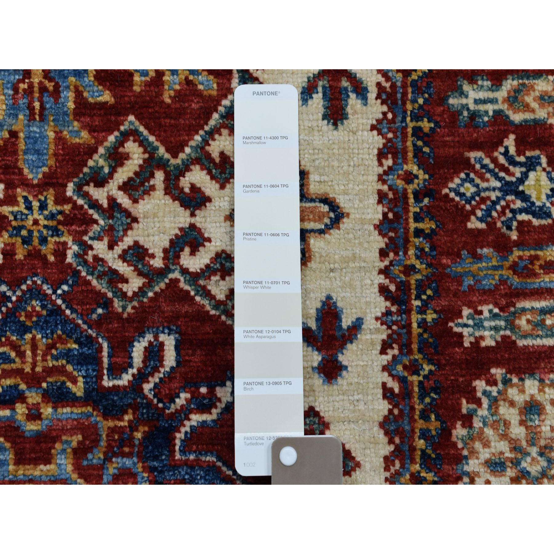 2-9 x4-6  Ivory Super Kazak Pure Wool Geometric Design Hand-Knotted Oriental Rug 