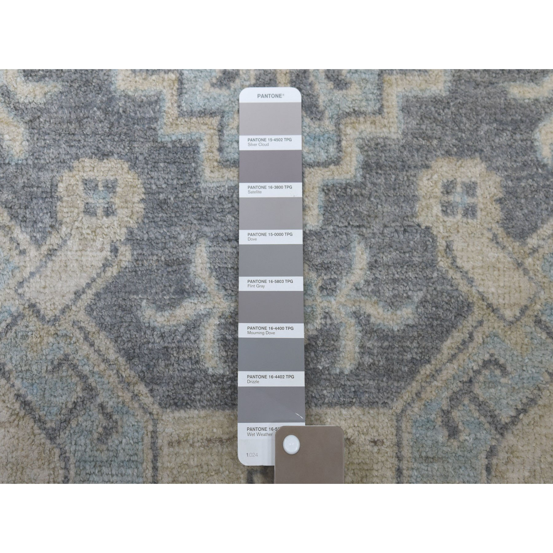 5-9 x8-6  White Wash Peshawar Pure Wool Hand-Knotted Oriental Rug 