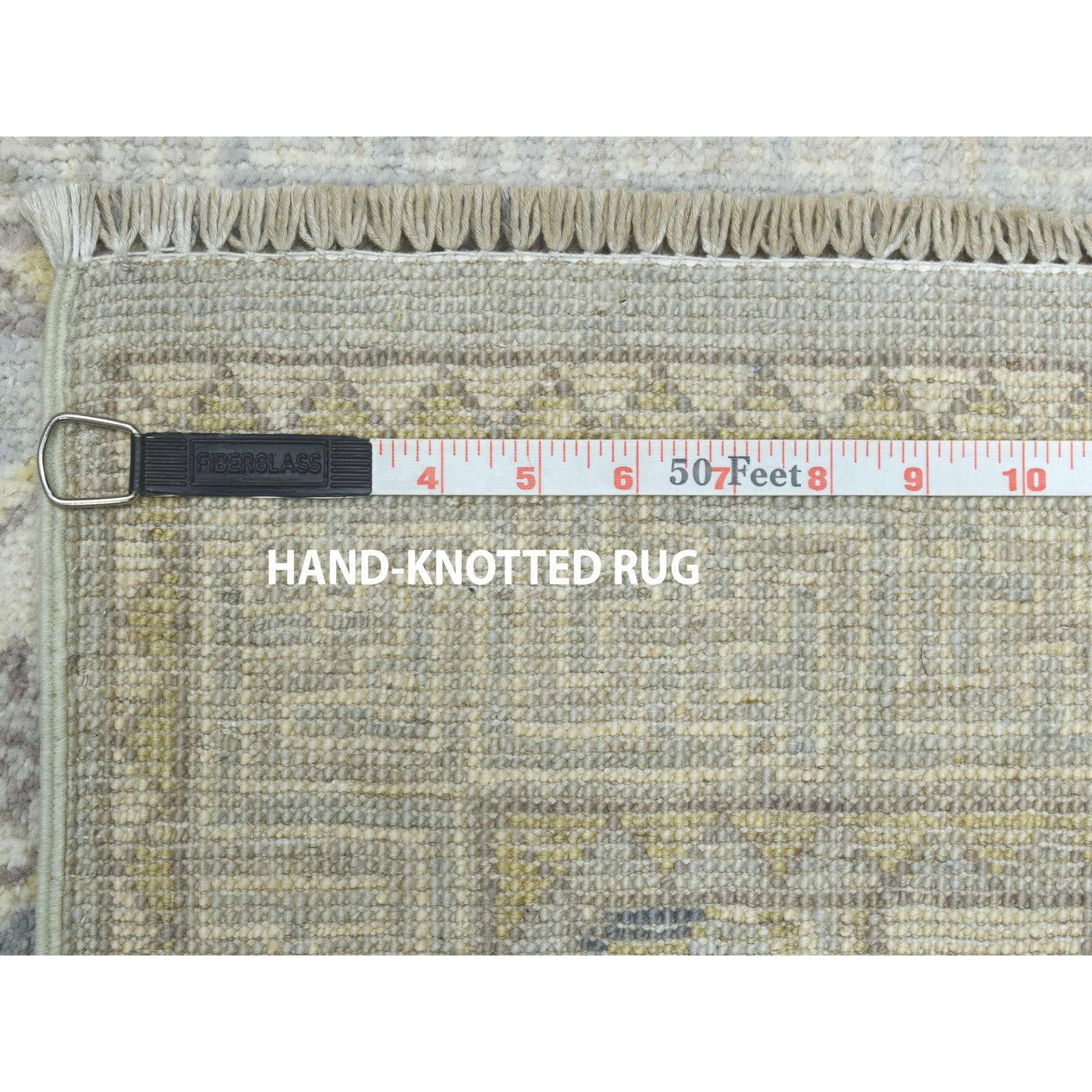 2-9 x9-2  White Wash Peshawar Pure Wool Hand-Knotted Runner Oriental Rug 