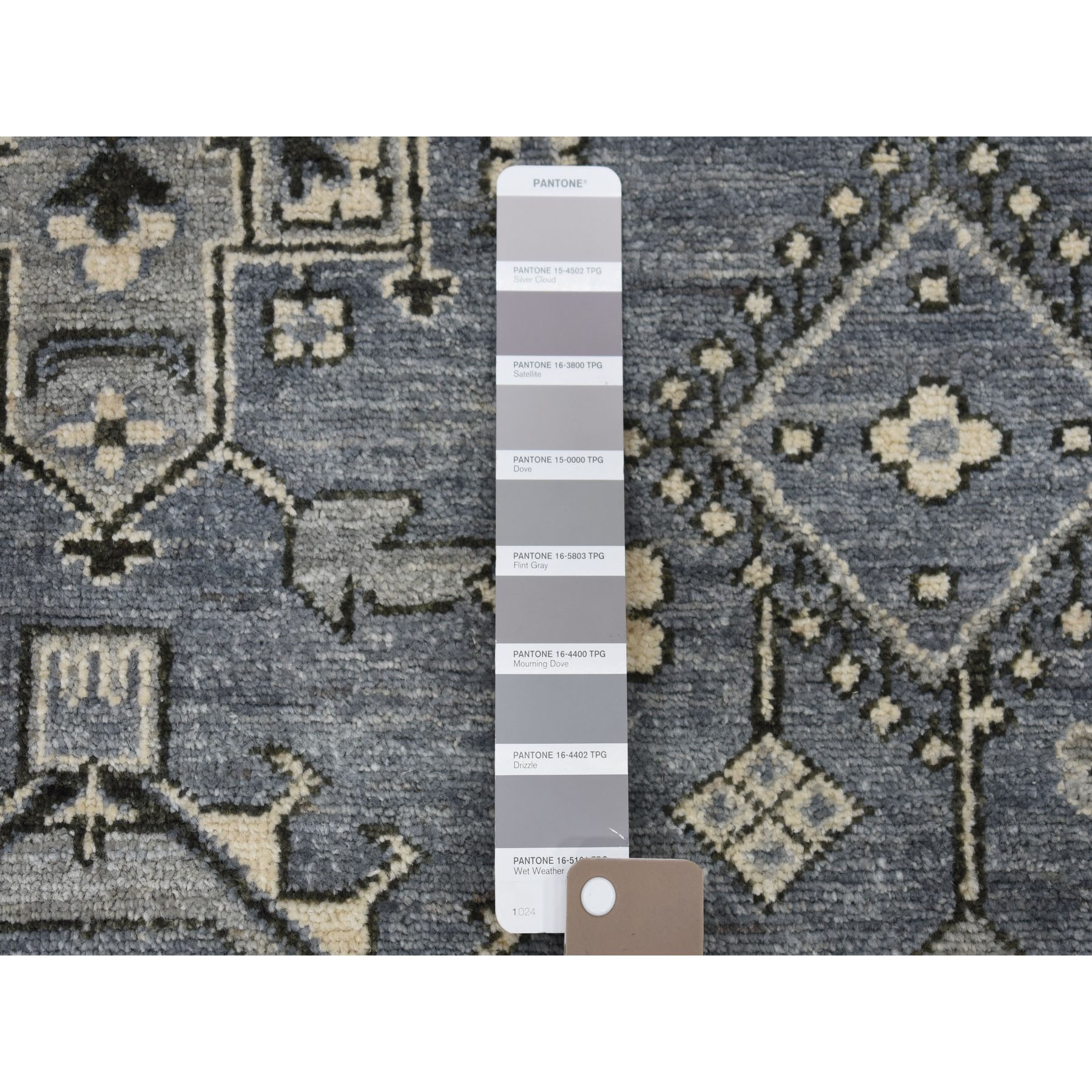 8-1 x9-10  Gray Pure Wool Hand-Knotted Peshawar With Karajeh Design Oriental Rug 