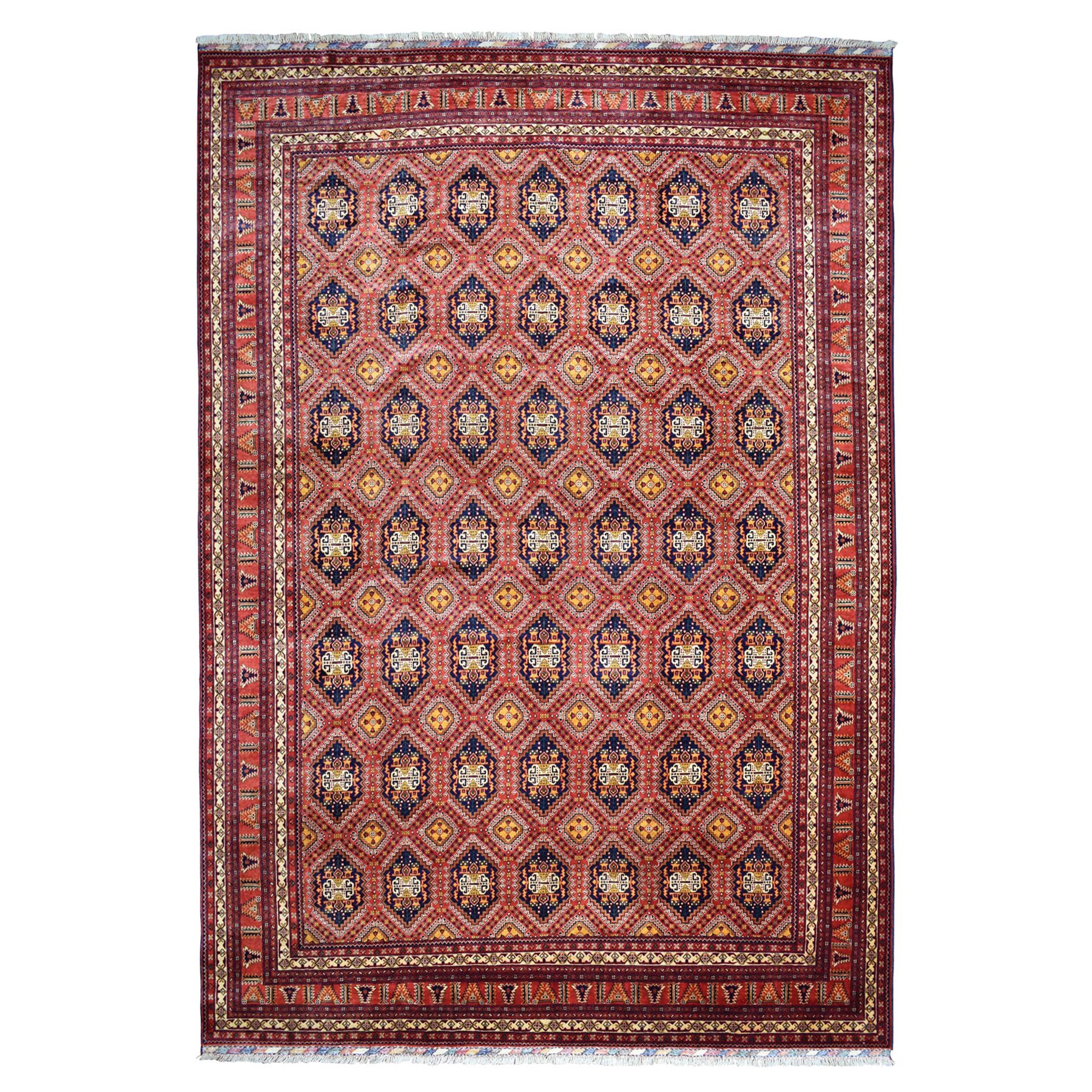 10'3"X13'3" Afghan Khamyab Natural Dyes Pure Wool Hand-Knotted Oriental Rug moaeaa60