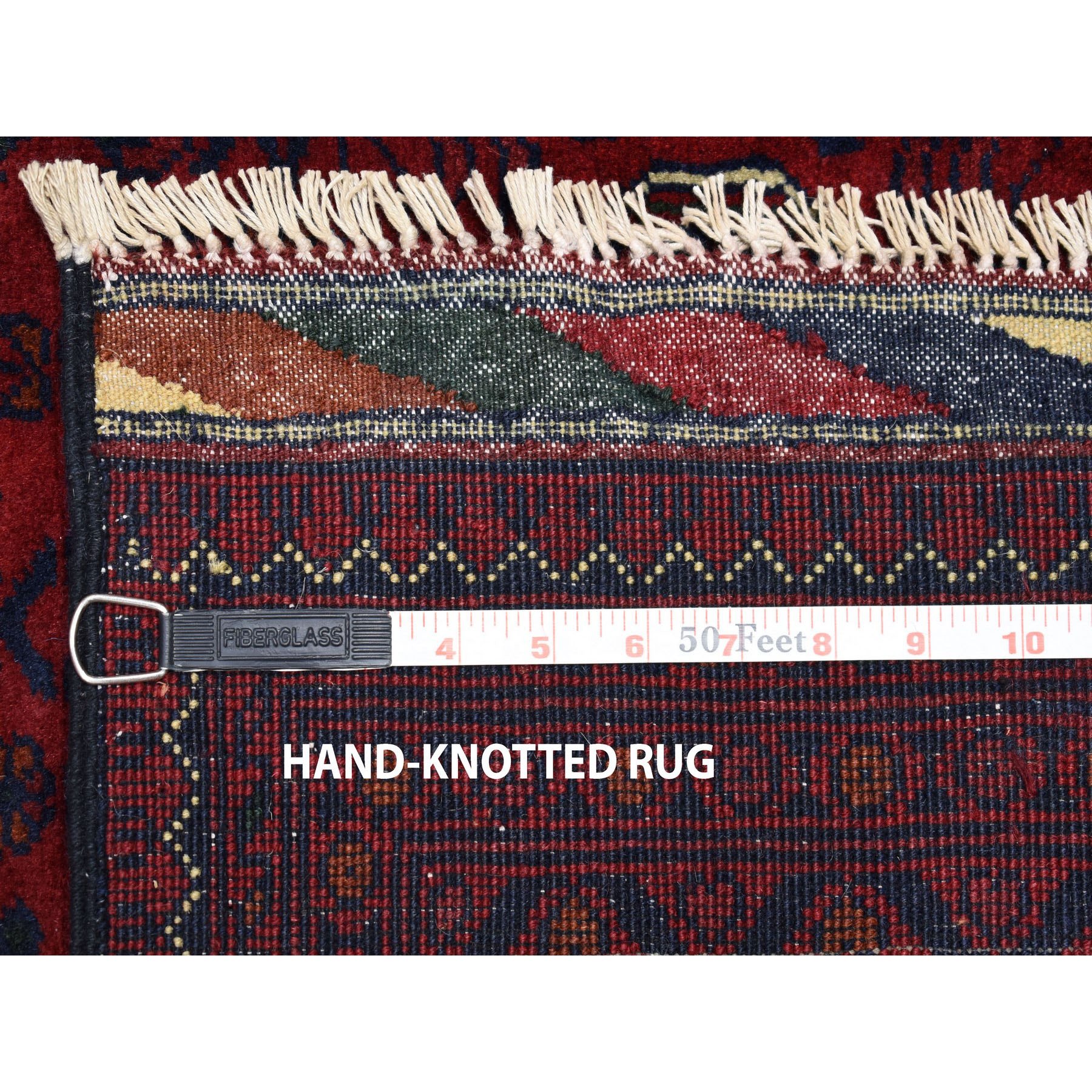 8-1 x11-2  Repetitive Design Pure Wool Afghan Khamyab Hand-Knotted Oriental Rug 
