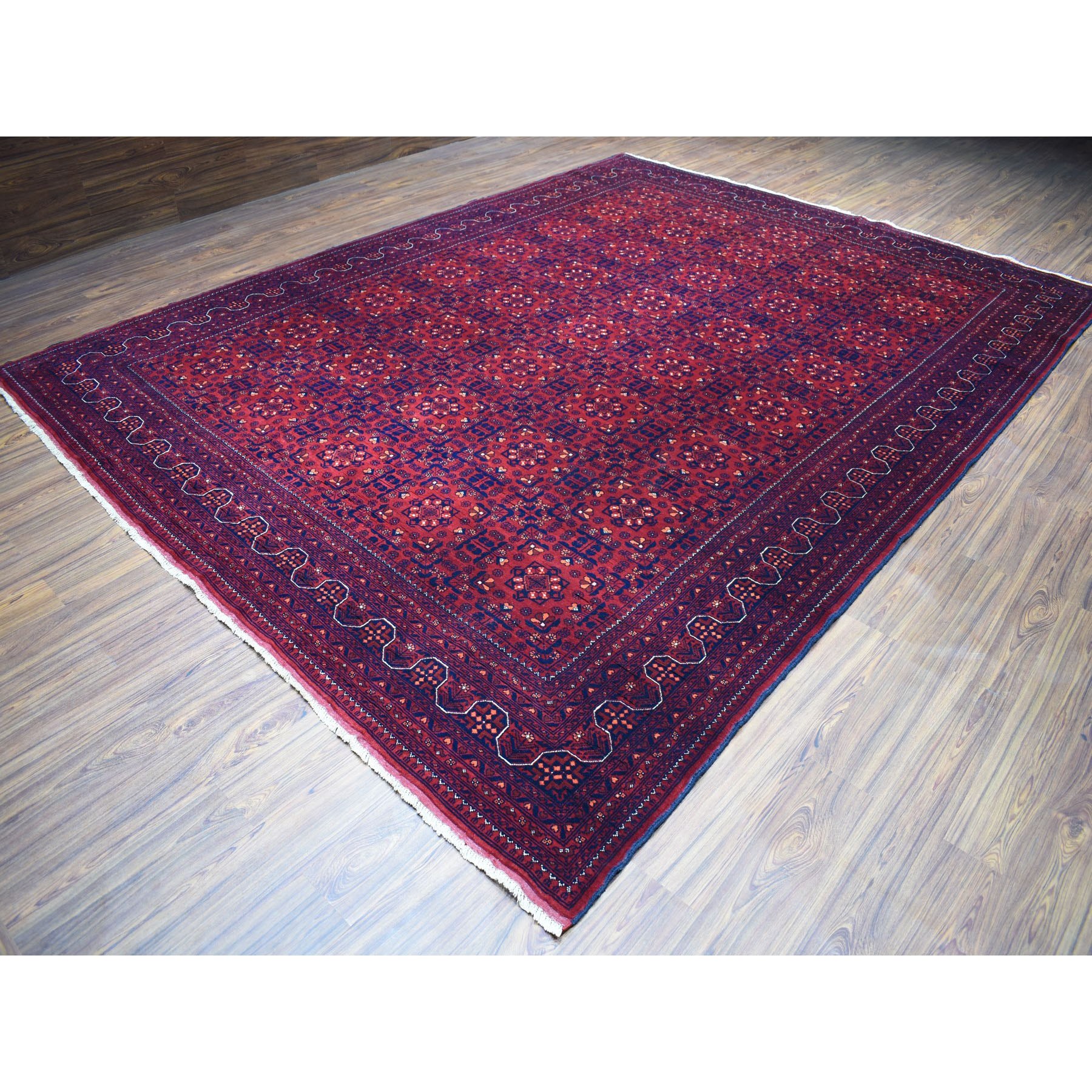 10-x13-1  Afghan Khamyab Natural Dyes Pure Wool Hand-Knotted Oriental Rug 