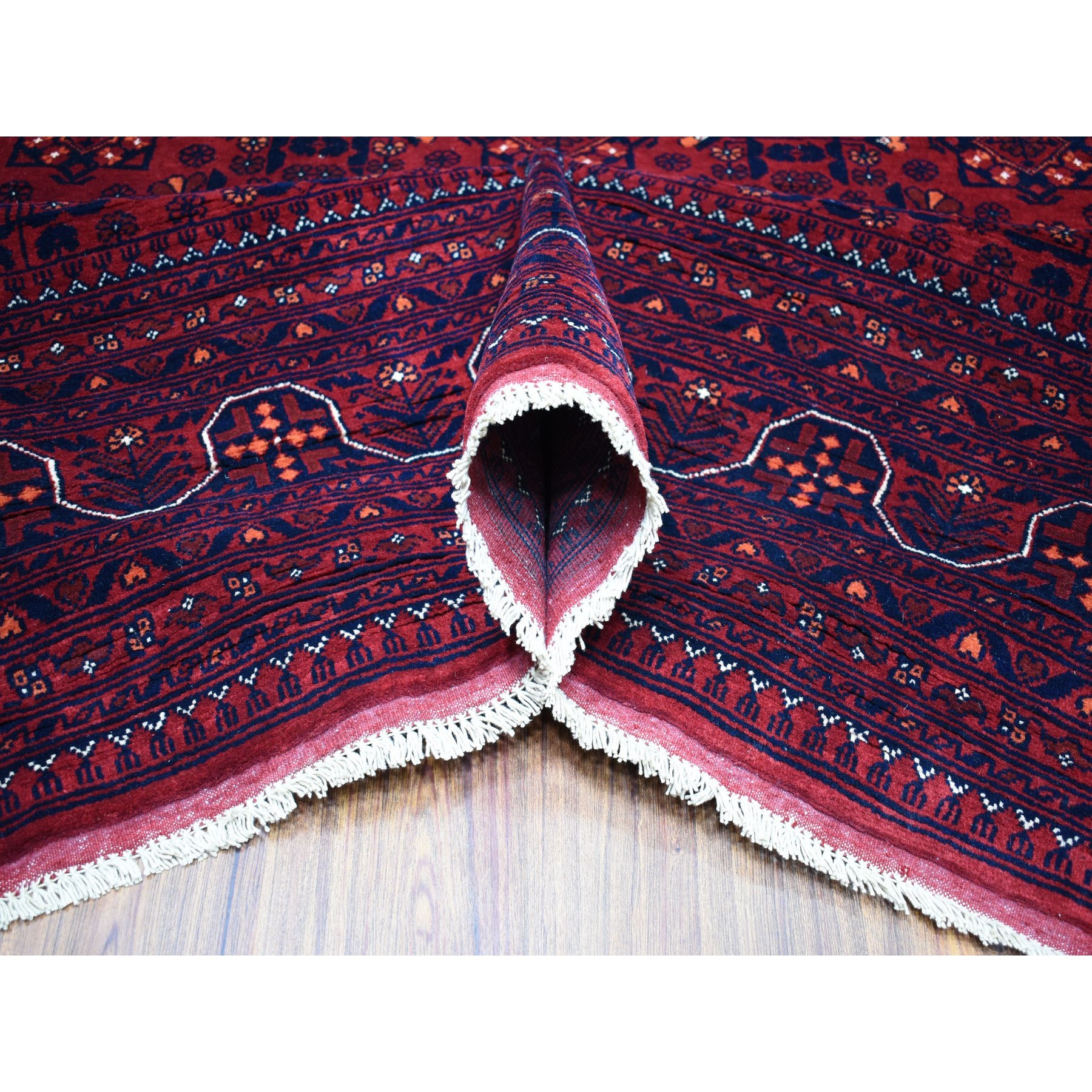 10-x13-1  Afghan Khamyab Natural Dyes Pure Wool Hand-Knotted Oriental Rug 