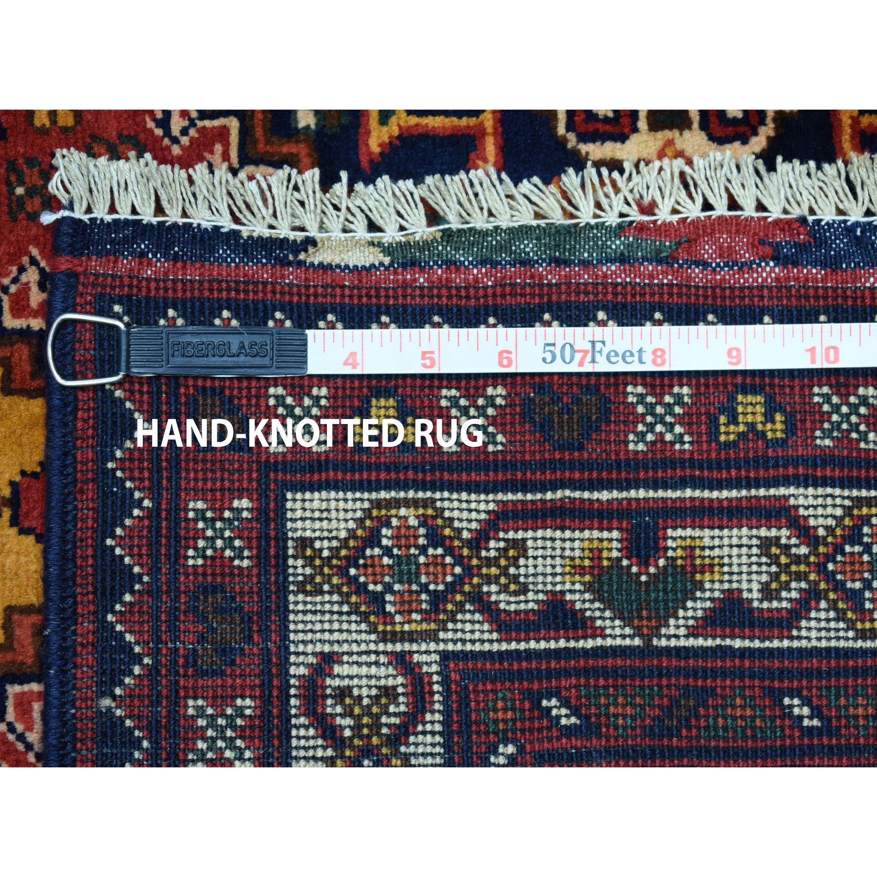 10-1 x12-5  Repetitive Design Pure Wool Afghan Khamyab Hand-Knotted Oriental Rug 