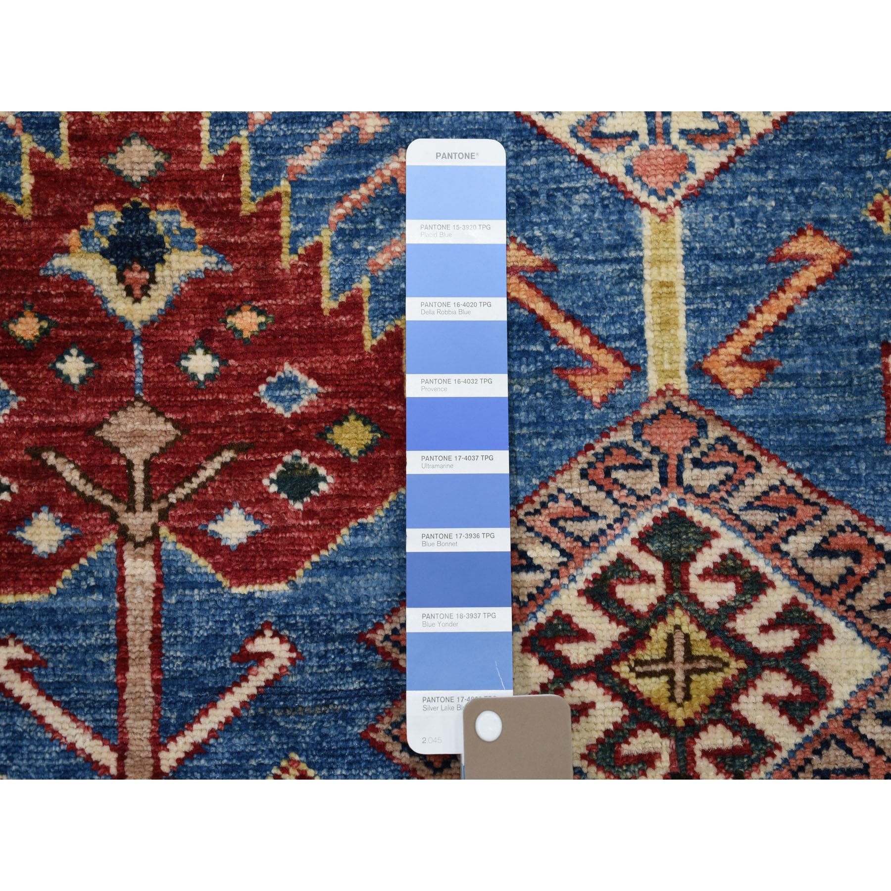 8-4 x11-2  Blue Super Kazak All Over Design Pure Wool Hand-Knotted Oriental Rug 