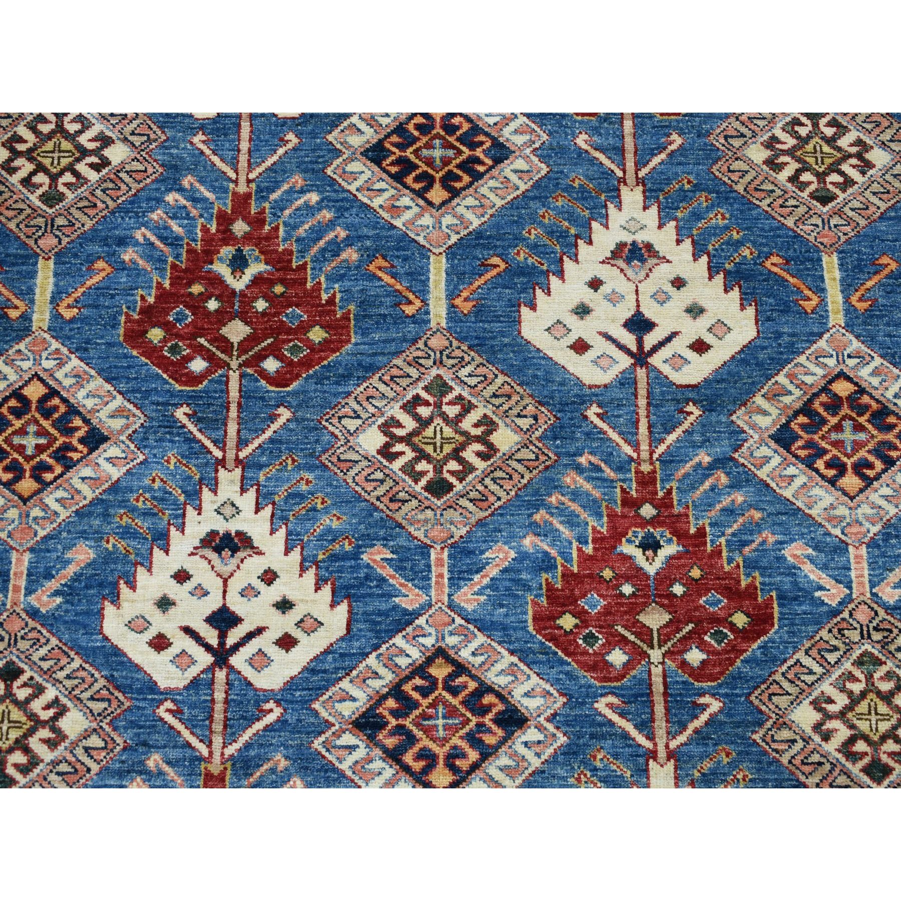 8-4 x11-2  Blue Super Kazak All Over Design Pure Wool Hand-Knotted Oriental Rug 