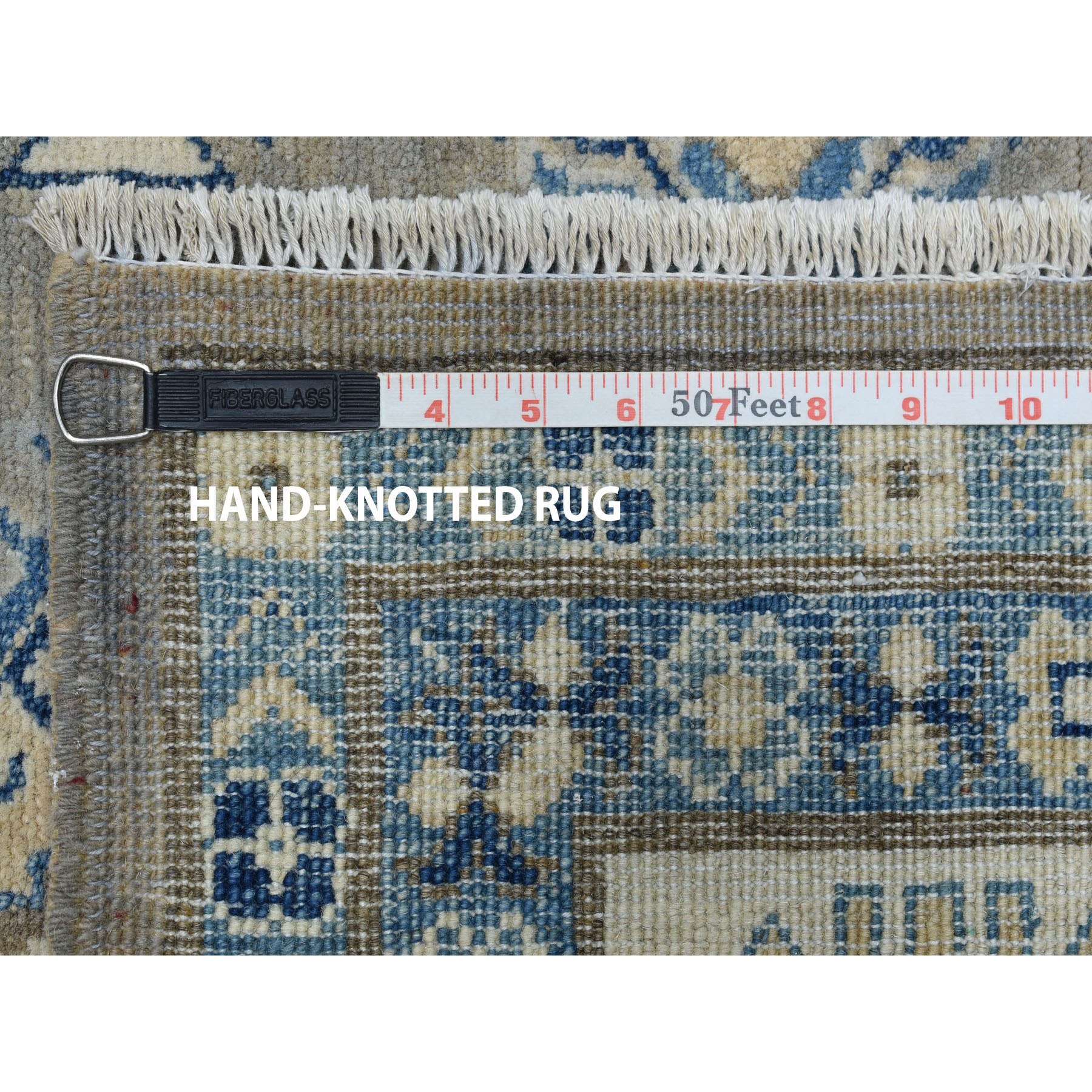 8-1 x9-8  Gray Vintage Look Kazak Geometric Design Hand-Knotted Oriental Rug 